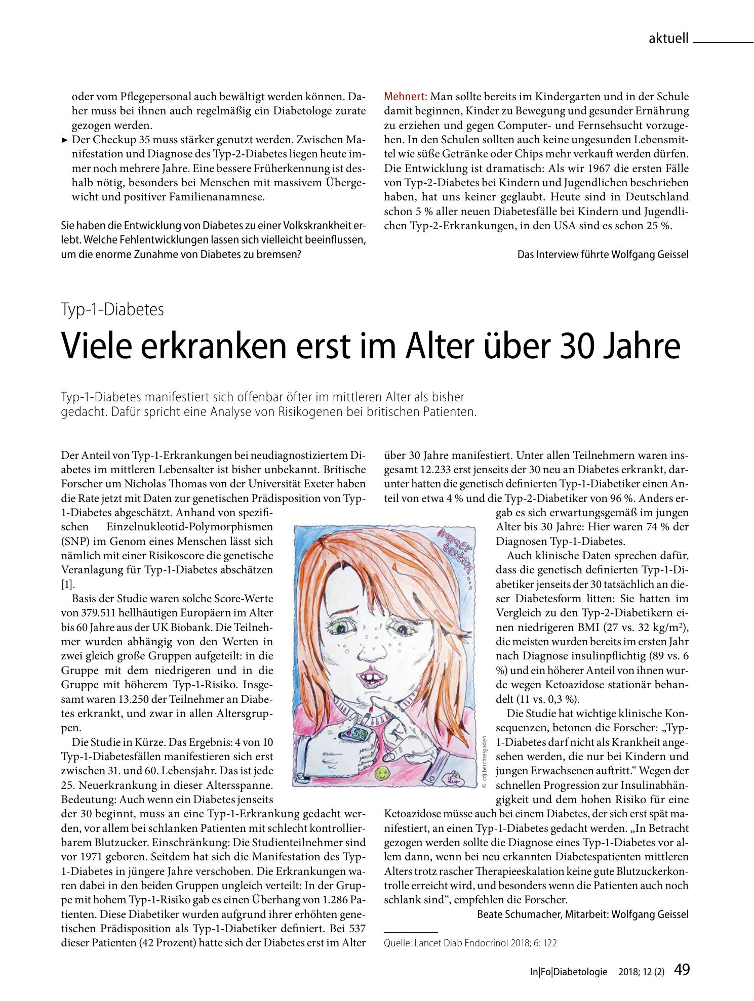 Vorschauseite 1: Viele erkranken erst im Alter über 30 Jahre