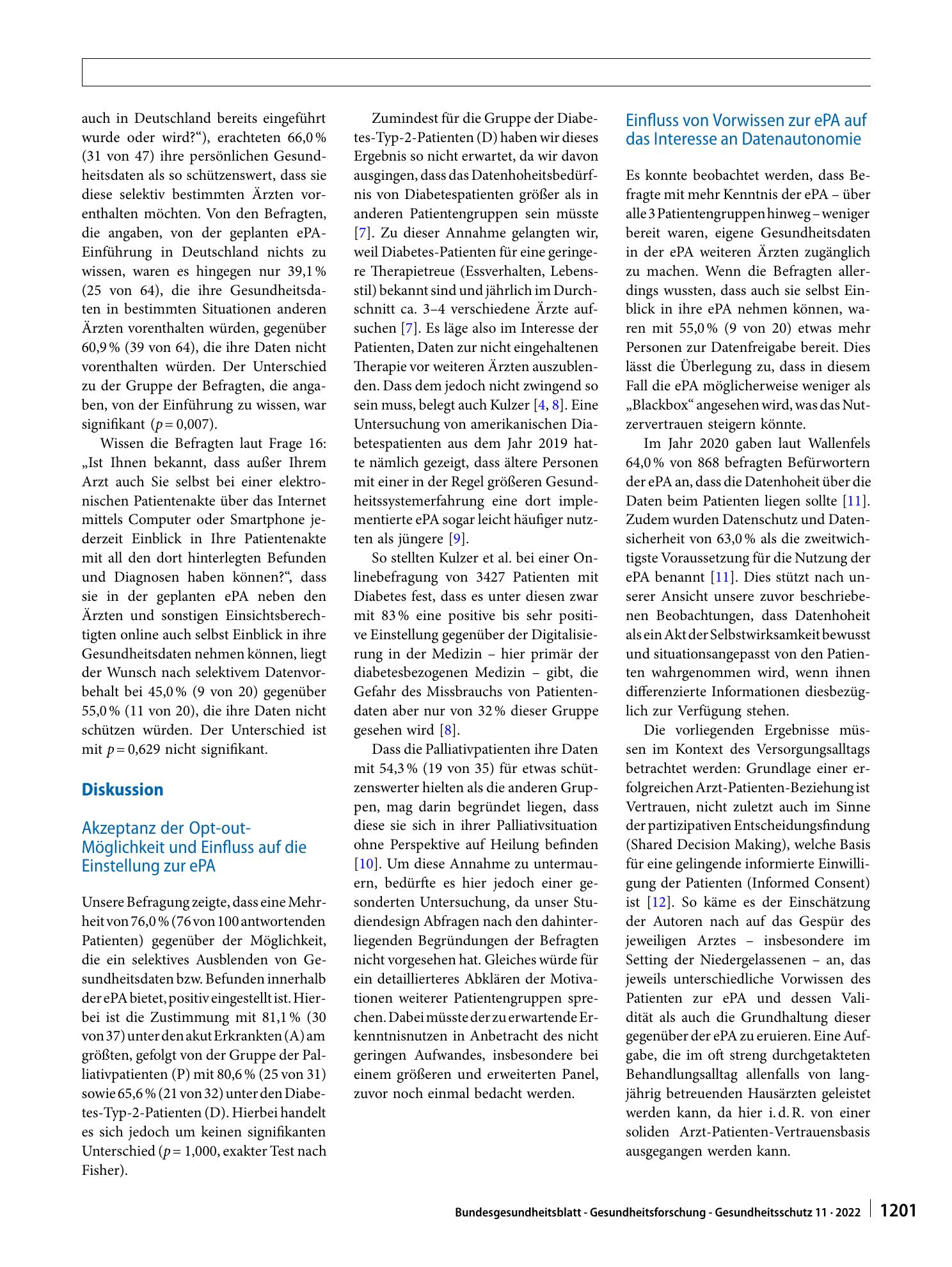Vorschauseite 5: Patientengruppenspezifische Datenhoheitsbedürfnisse und Akzeptanz der elektronischen Patientenakte