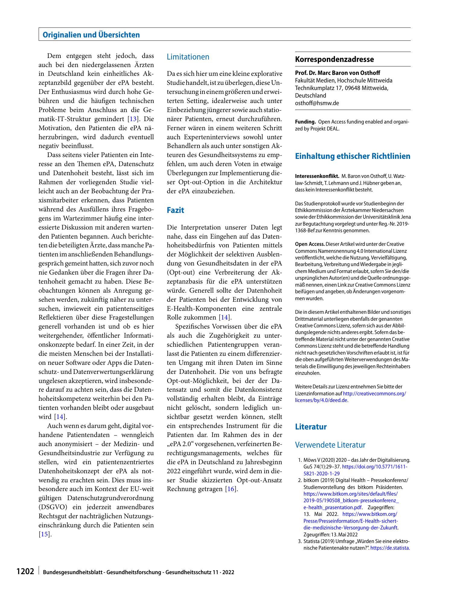 Vorschauseite 6: Patientengruppenspezifische Datenhoheitsbedürfnisse und Akzeptanz der elektronischen Patientenakte