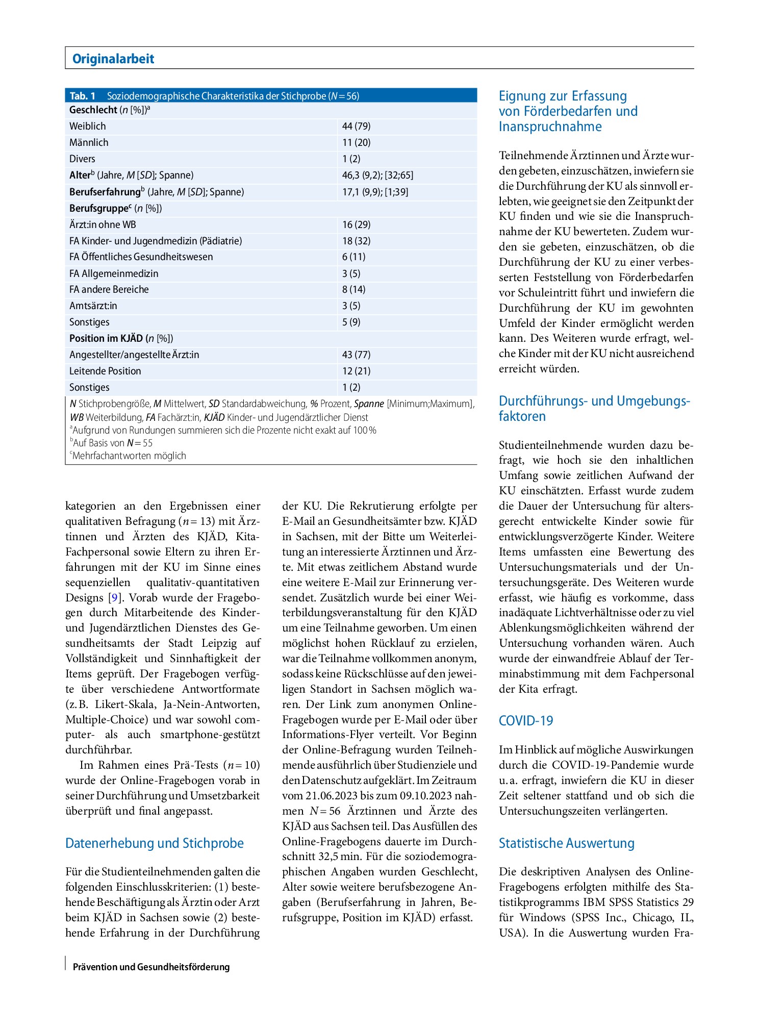 Vorschauseite 2: Die Kita-Untersuchung im 4. Lebensjahr aus Perspektive von Ärztinnen und Ärzten des Kinder- und Jugendärztlichen Dienstes in Sachsen – Ergebnisse einer Online-Befragung