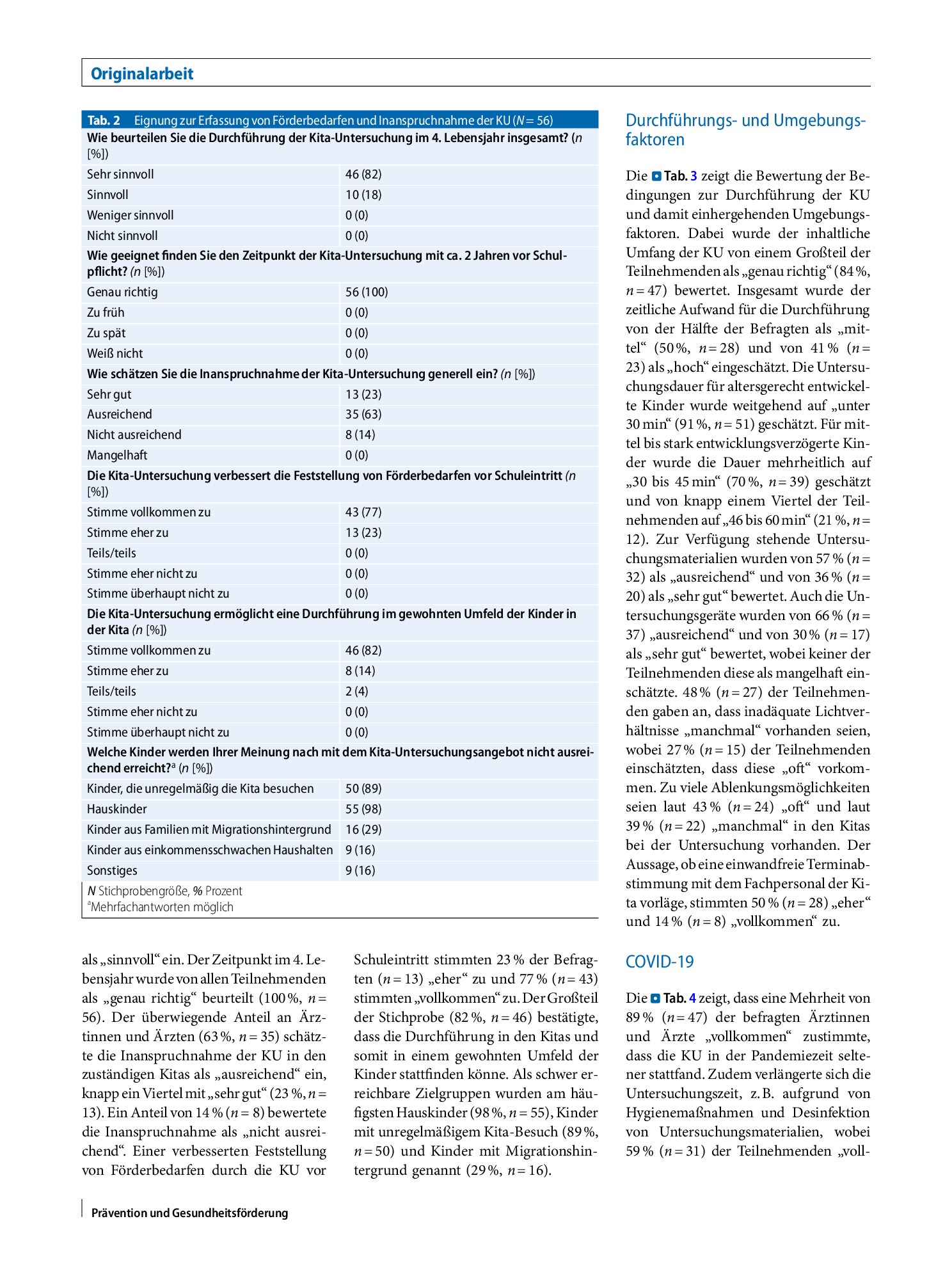 Vorschauseite 4: Die Kita-Untersuchung im 4. Lebensjahr aus Perspektive von Ärztinnen und Ärzten des Kinder- und Jugendärztlichen Dienstes in Sachsen – Ergebnisse einer Online-Befragung