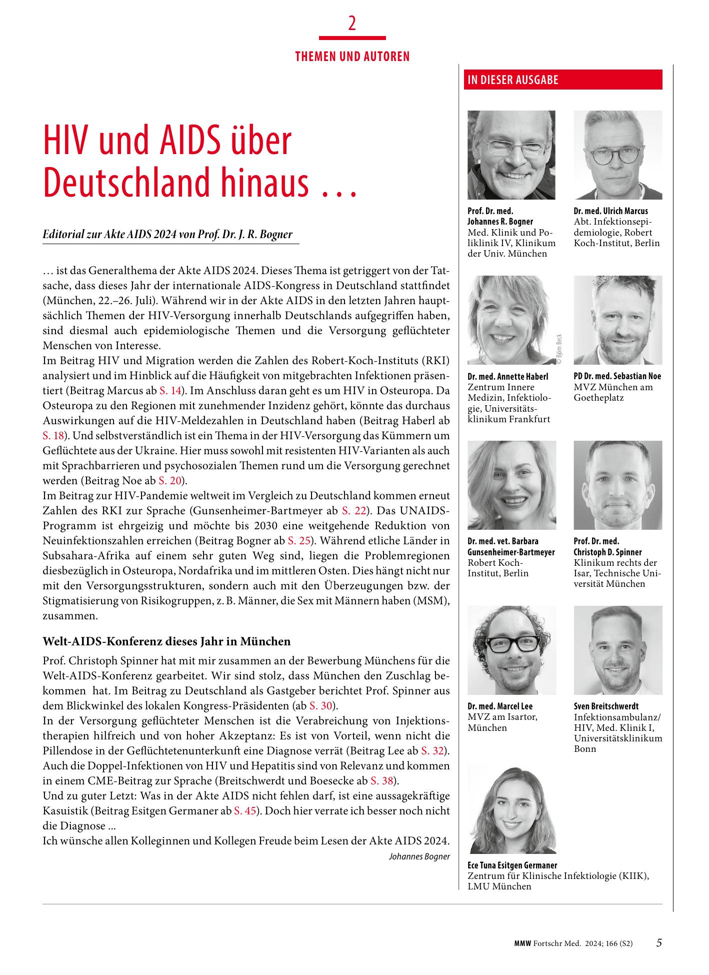 Vorschauseite 1: HIV und AIDS über Deutschland hinaus …