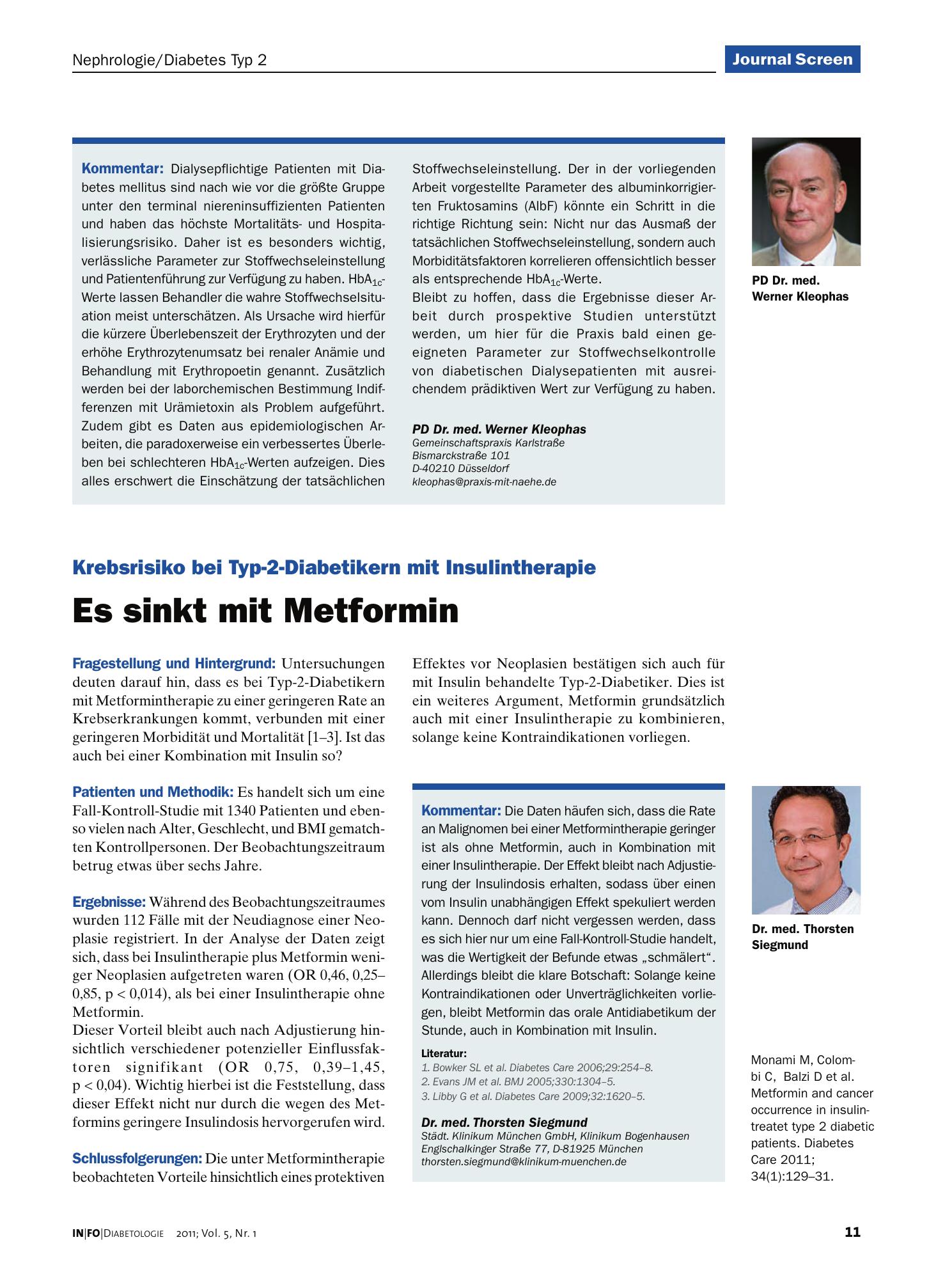 Vorschauseite 1: Es sinkt mit Metformin