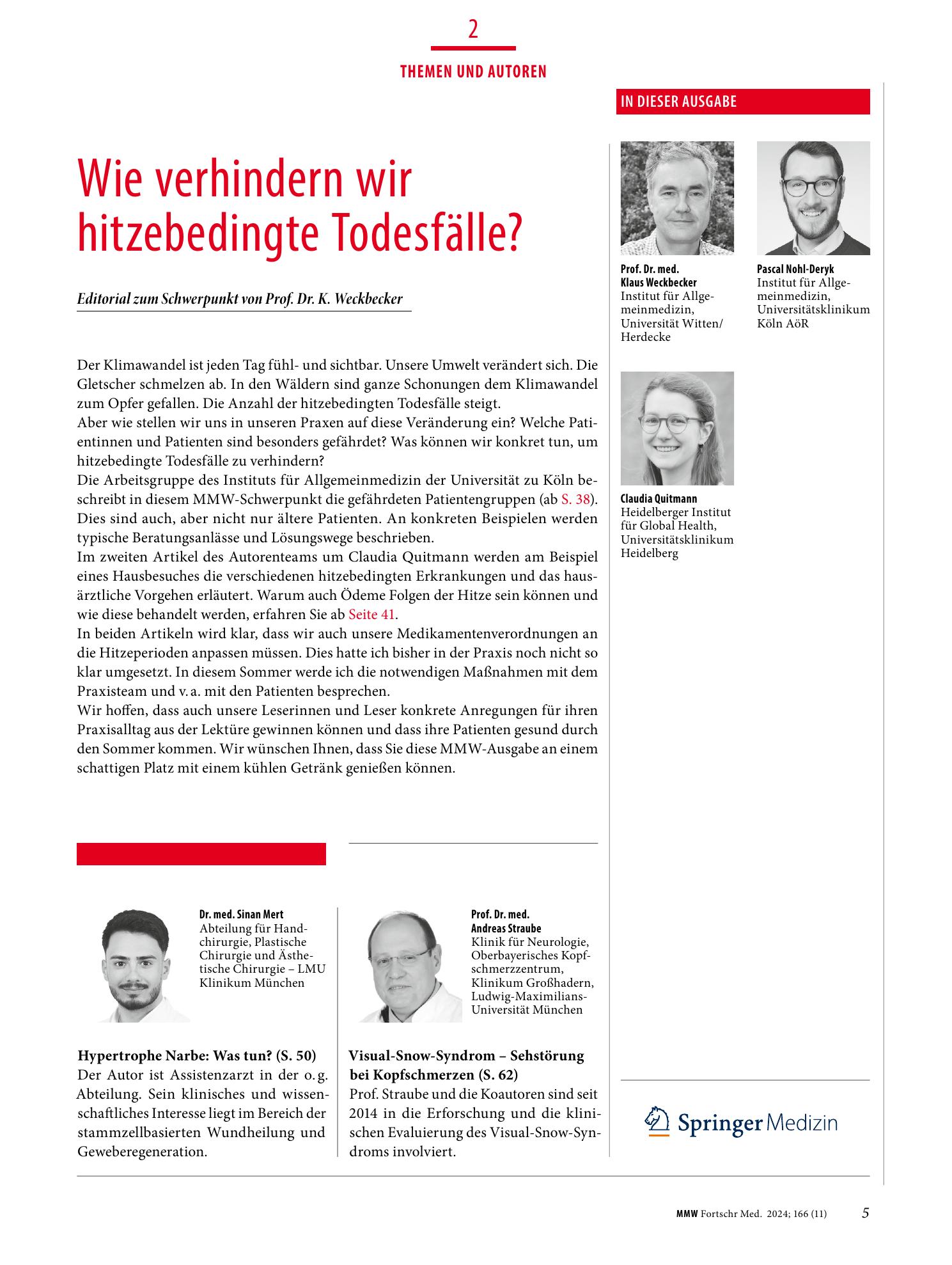 Vorschauseite 1: Wie verhindern wir hitzebedingte Todesfälle?