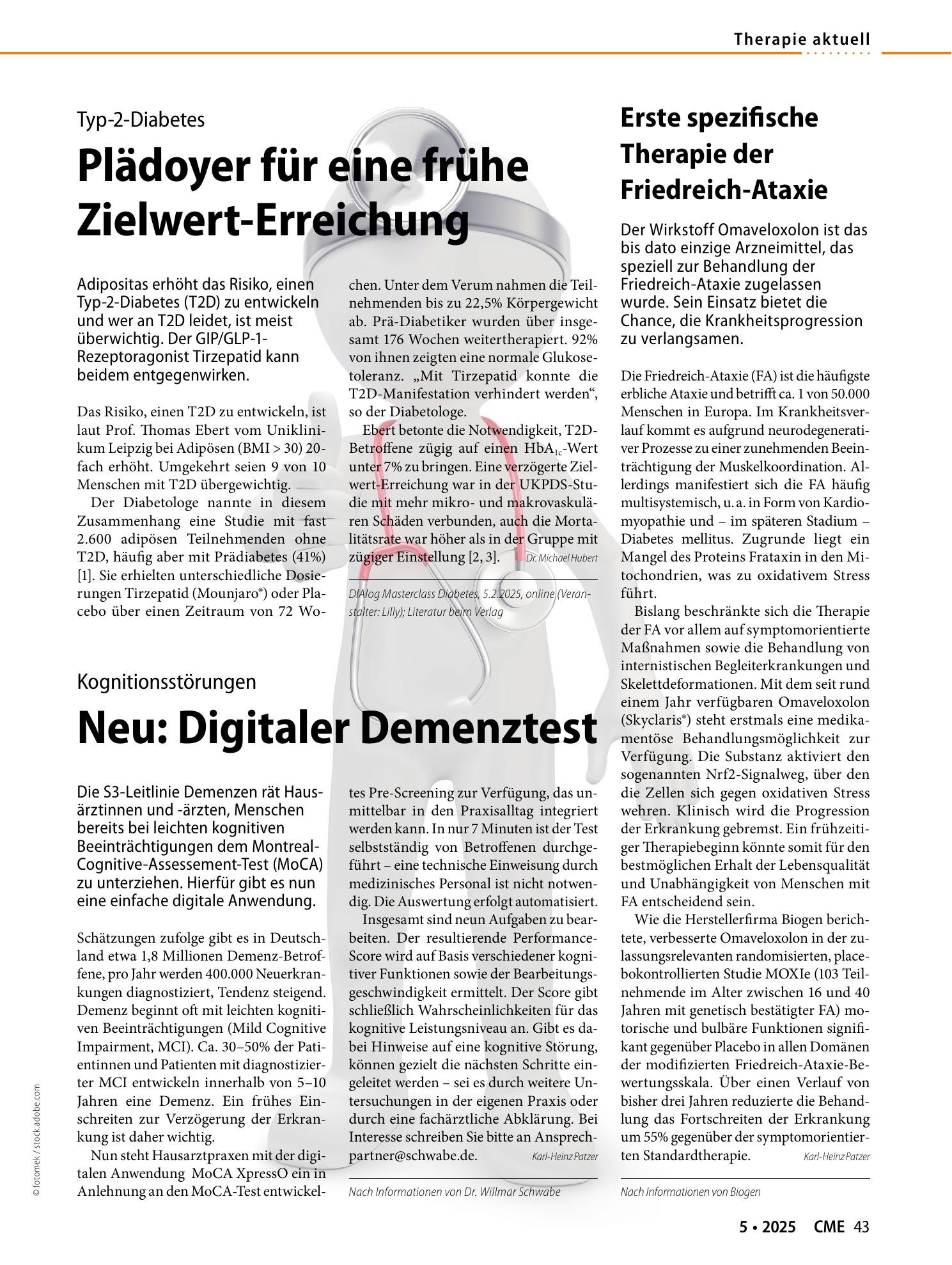 Vorschauseite 1: Neu: Digitaler Demenztest