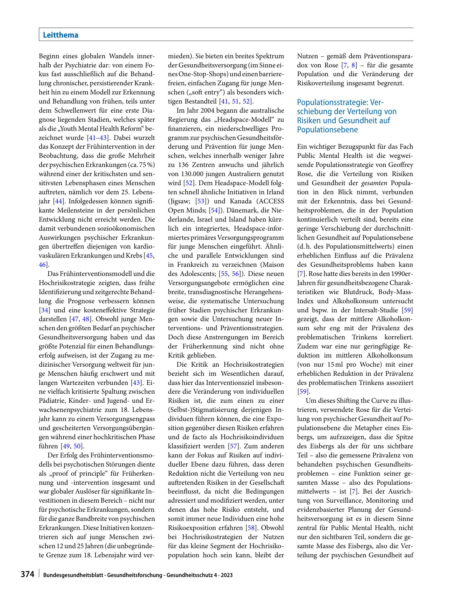 Vorschauseite 4: Public Mental Health in internationaler Perspektive: vom Shifting the Curve zur Inklusion vulnerabler Populationen