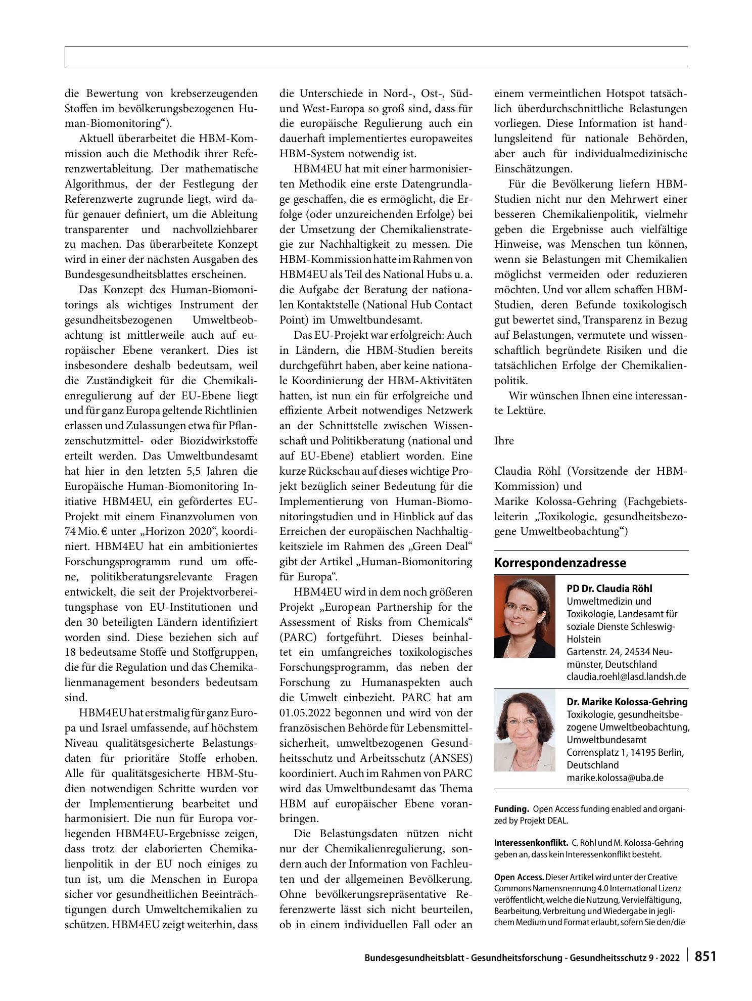 Vorschauseite 3: Human-Biomonitoring – ein wichtiger Baustein zur Umsetzung der EU-Chemikalienstrategie. Die Arbeit der Human-Biomonitoring-Kommission am Umweltbundesamt