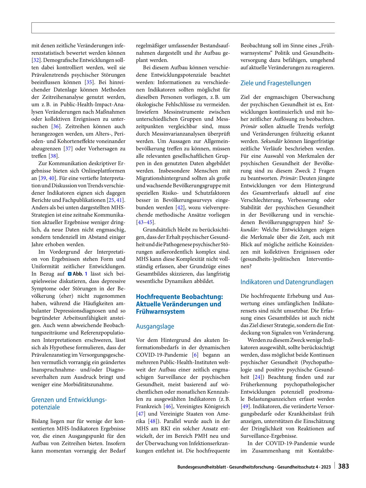 Vorschauseite 5: Mental Health Surveillance am Robert Koch-Institut – Strategien zur Beobachtung der psychischen Gesundheit der Bevölkerung