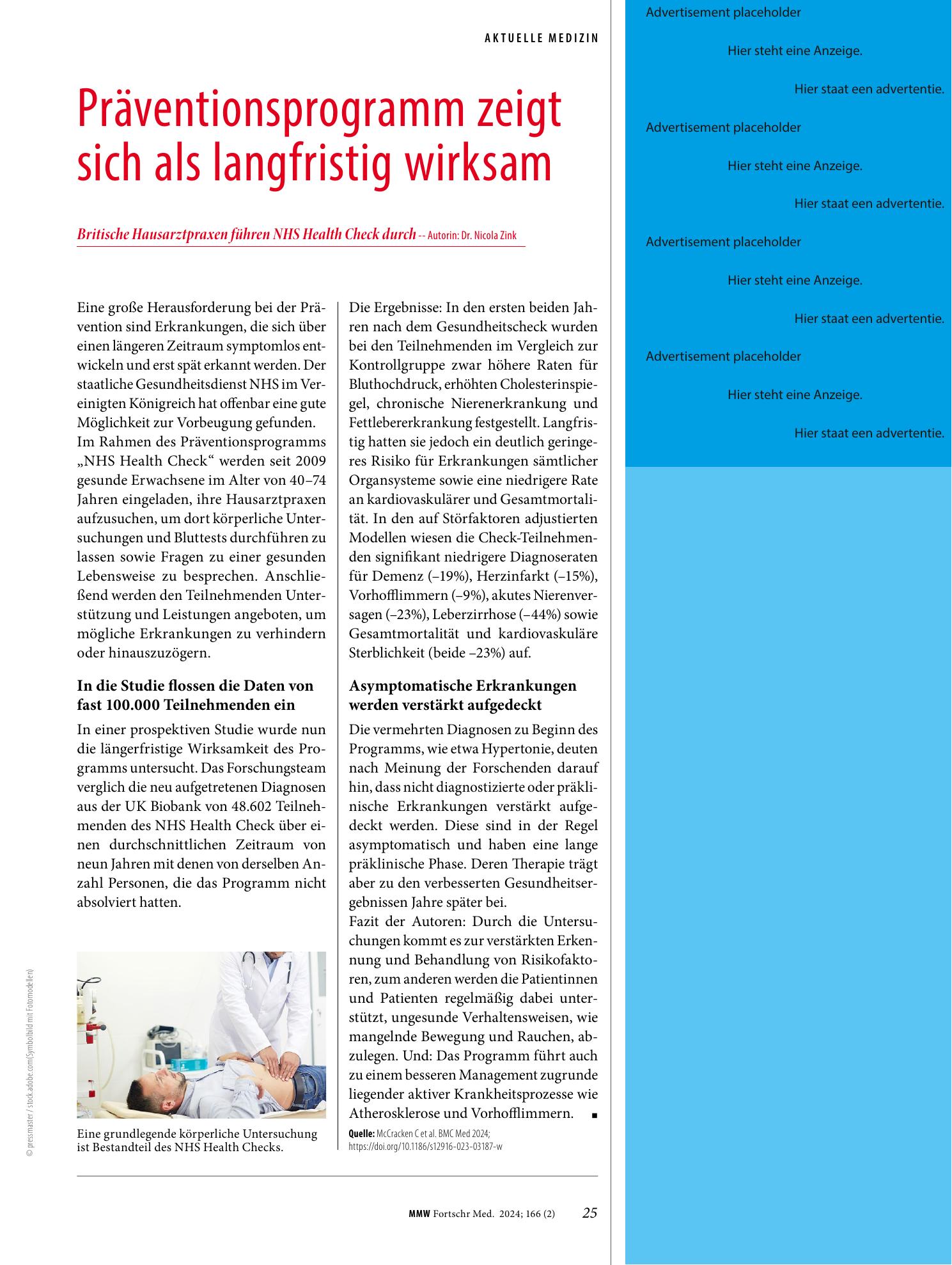 Vorschauseite 1: Präventionsprogramm zeigt sich als langfristig wirksam