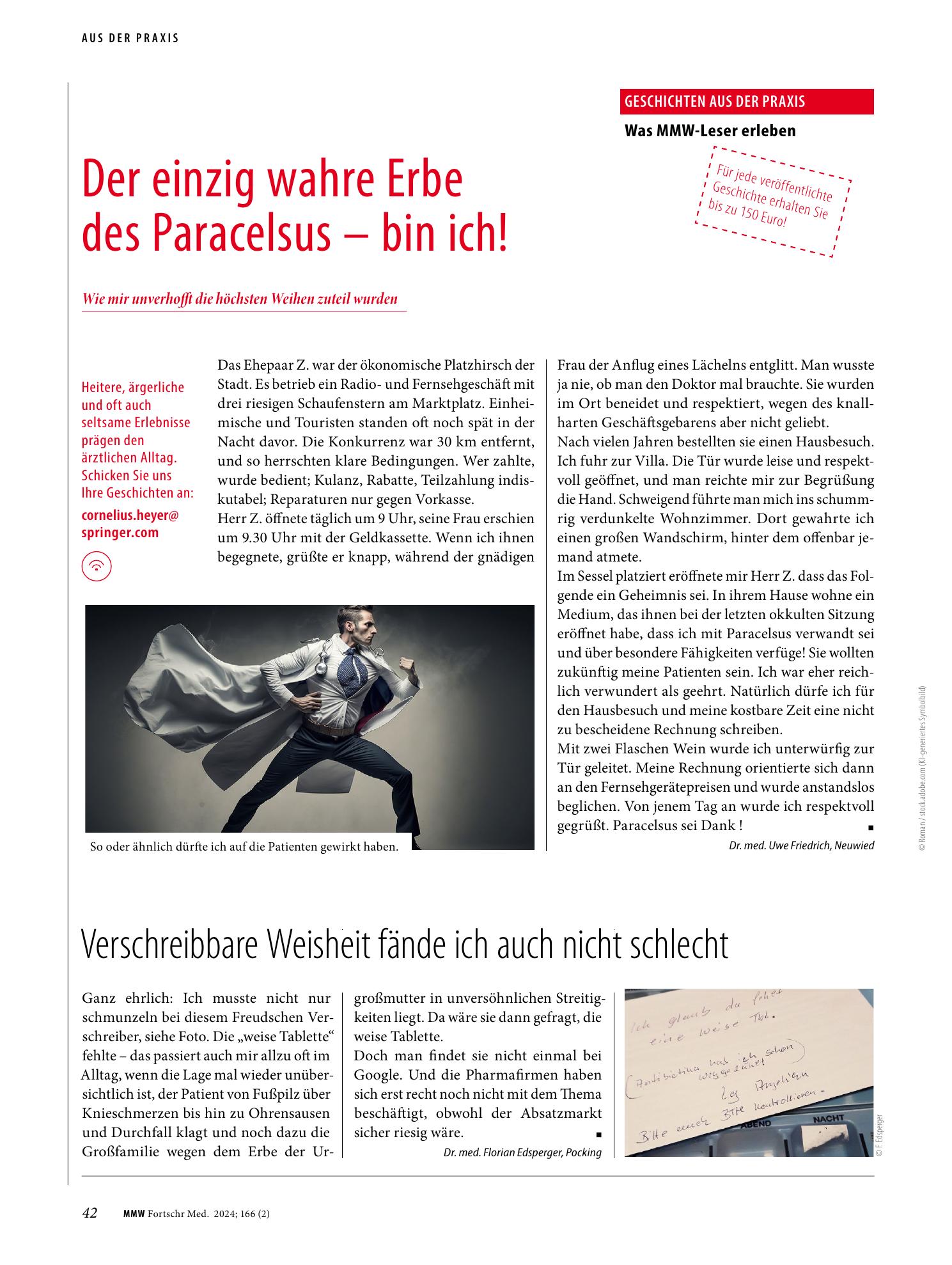 Vorschauseite 1: Der einzig wahre Erbe des Paracelsus - bin ich!