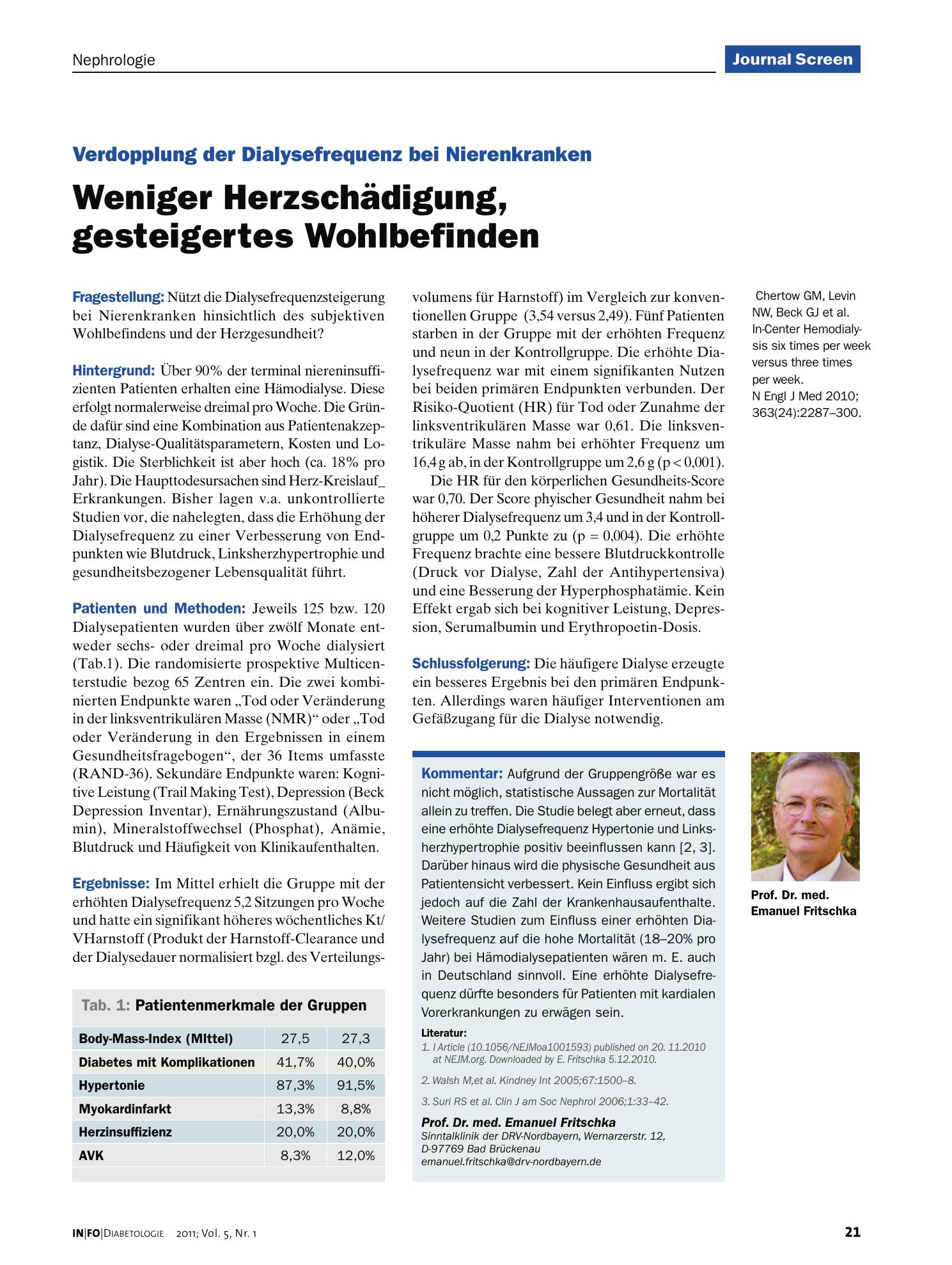 Vorschauseite 1: Weniger Herzschädigung, gesteigertes Wohlbefinden