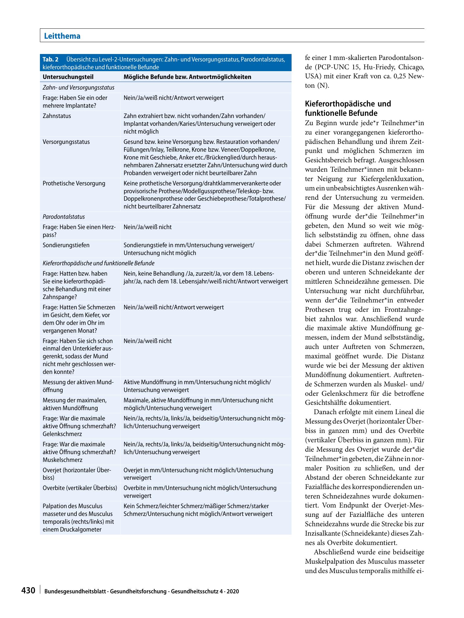 Vorschauseite 5: Design und Qualitätskontrolle der zahnmedizinischen Untersuchung in der NAKO Gesundheitsstudie