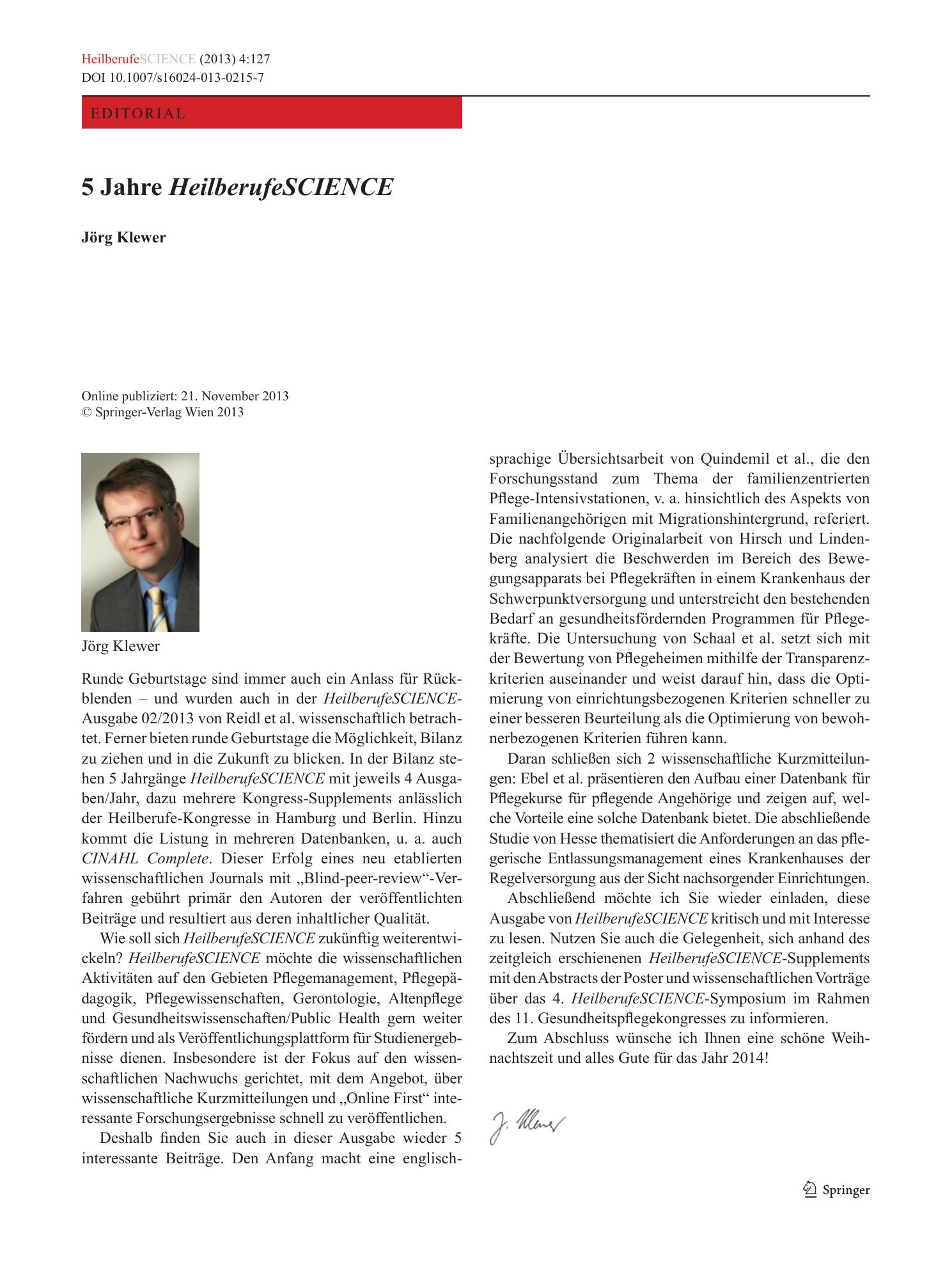 Vorschauseite 1: 5 Jahre HeilberufeSCIENCE