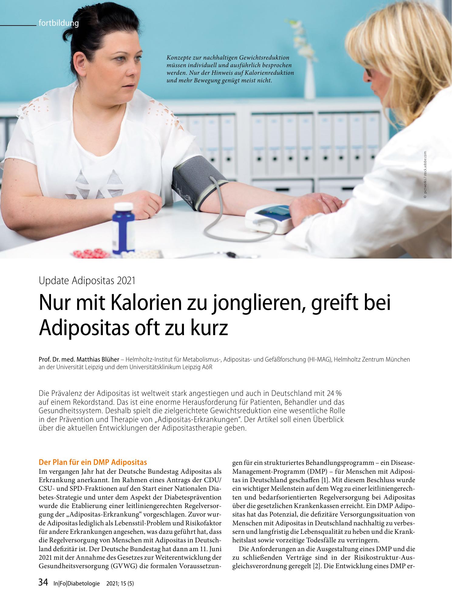 Vorschauseite 1: Nur mit Kalorien zu jonglieren, greift bei Adipositas oft zu kurz