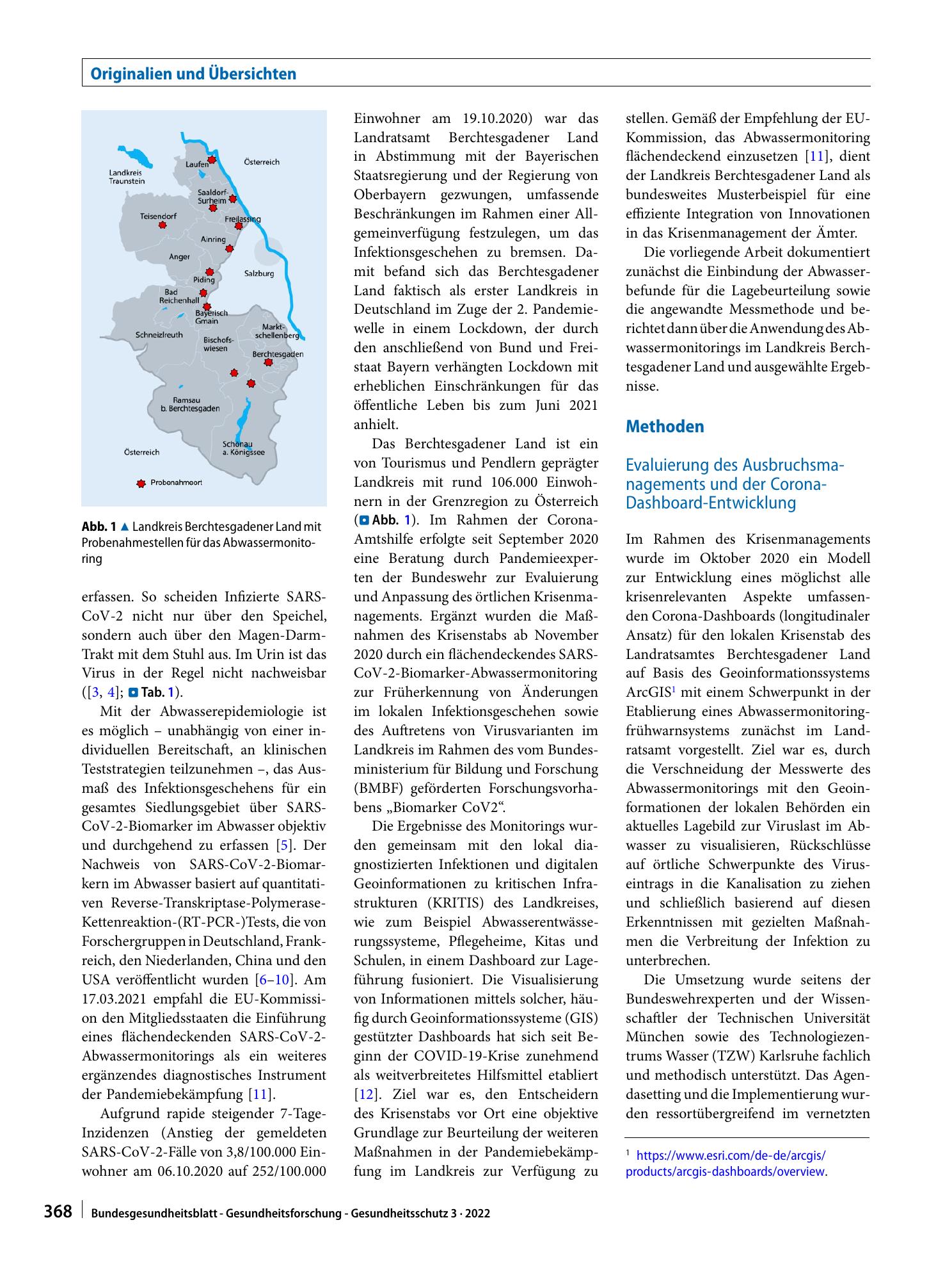 Vorschauseite 2: Innovatives SARS-CoV-2-Krisenmanagement im öffentlichen Gesundheitswesen: Corona-Dashboard und Abwasserfrühwarnsystem am Beispiel Berchtesgadener Land