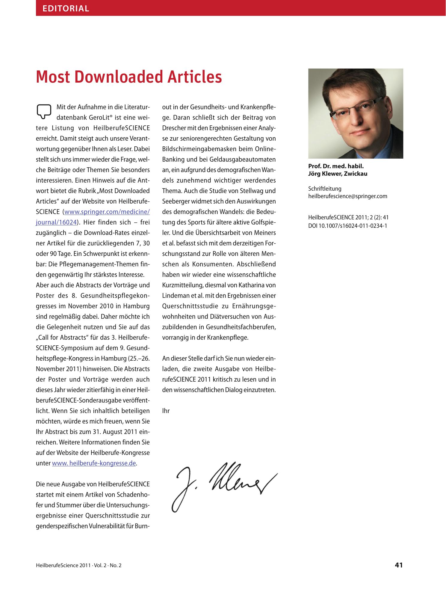 Vorschauseite 1: Most Downloaded Articles