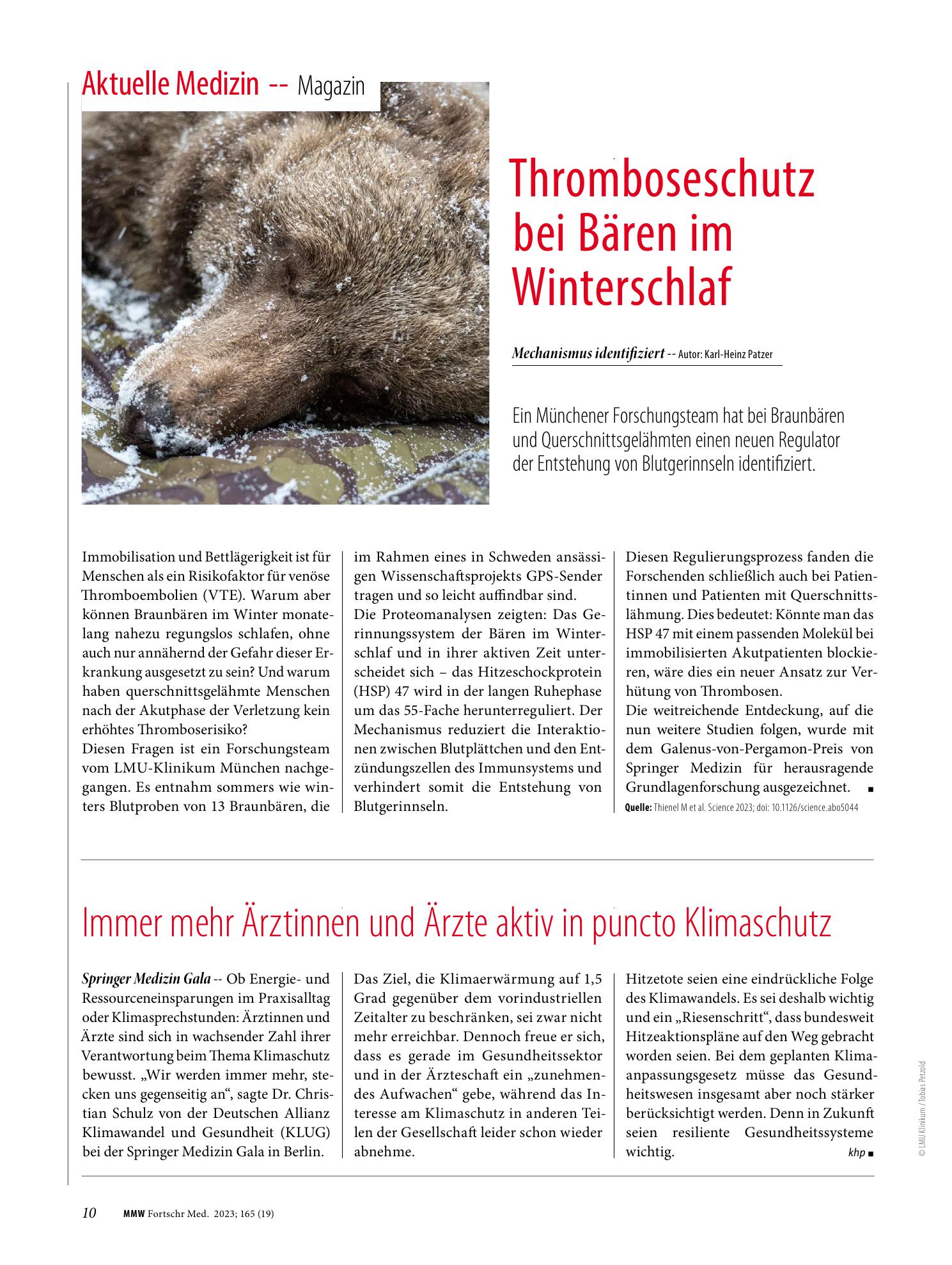 Vorschauseite 1: Immer mehr Ärztinnen und Ärzte aktiv in puncto Klimaschutz