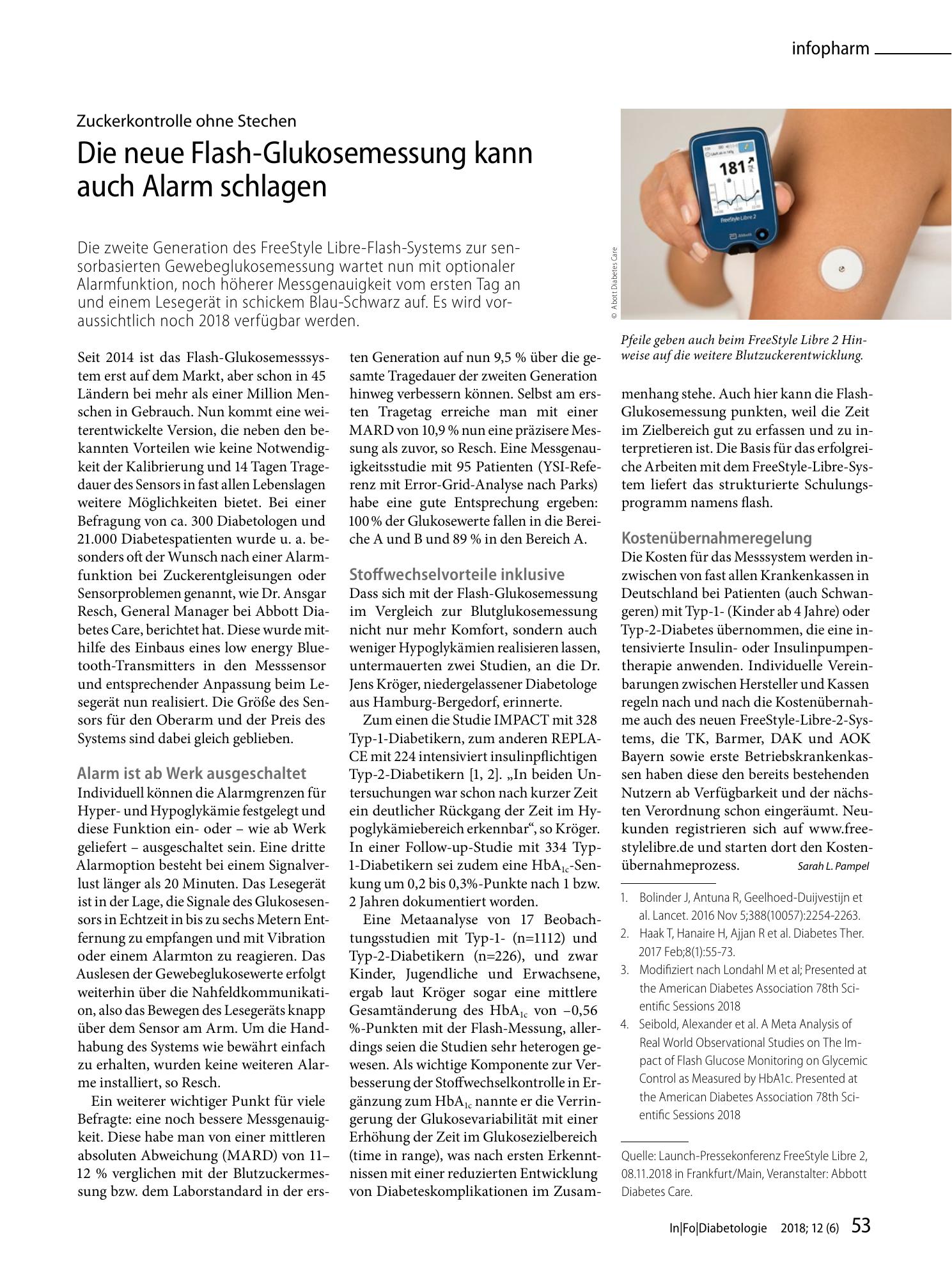 Vorschauseite 1: Die neue Flash-Glukosemessung kann auch Alarm schlagen