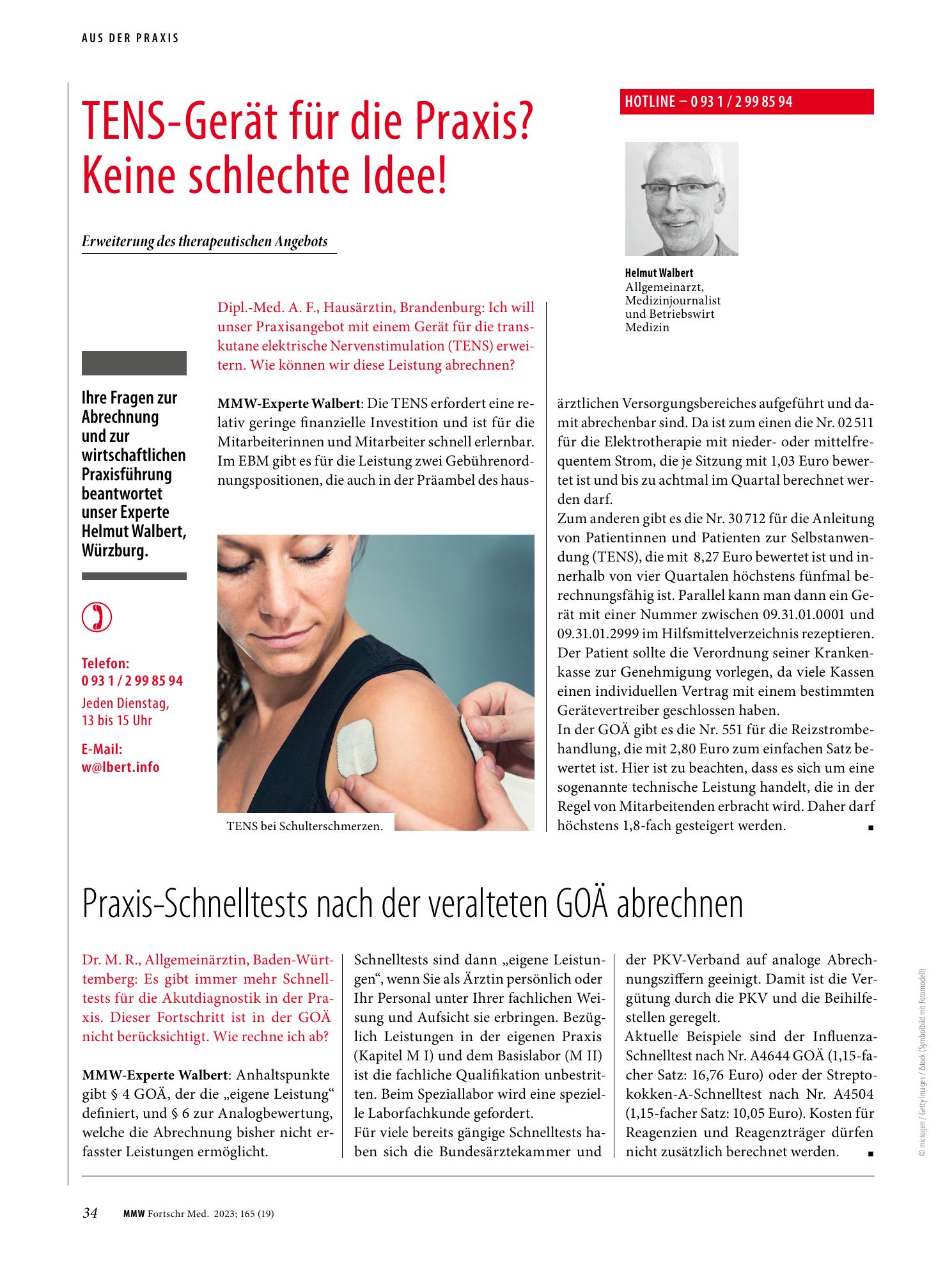 Vorschauseite 1: Praxis-Schnelltests nach der veralteten GOÄ abrechnen
