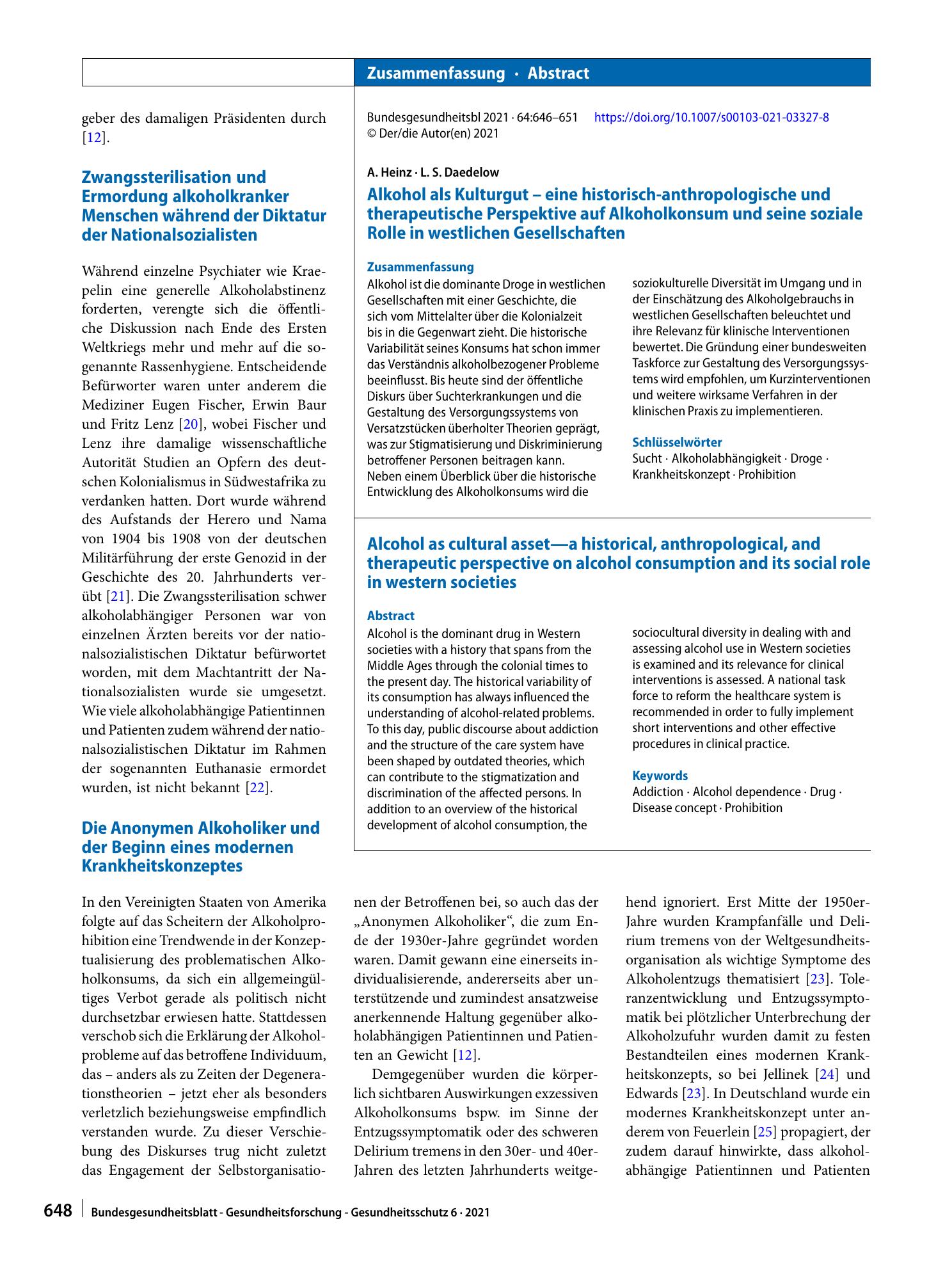 Vorschauseite 3: Alkohol als Kulturgut – eine historisch-anthropologische und therapeutische Perspektive auf Alkoholkonsum und seine soziale Rolle in westlichen Gesellschaften