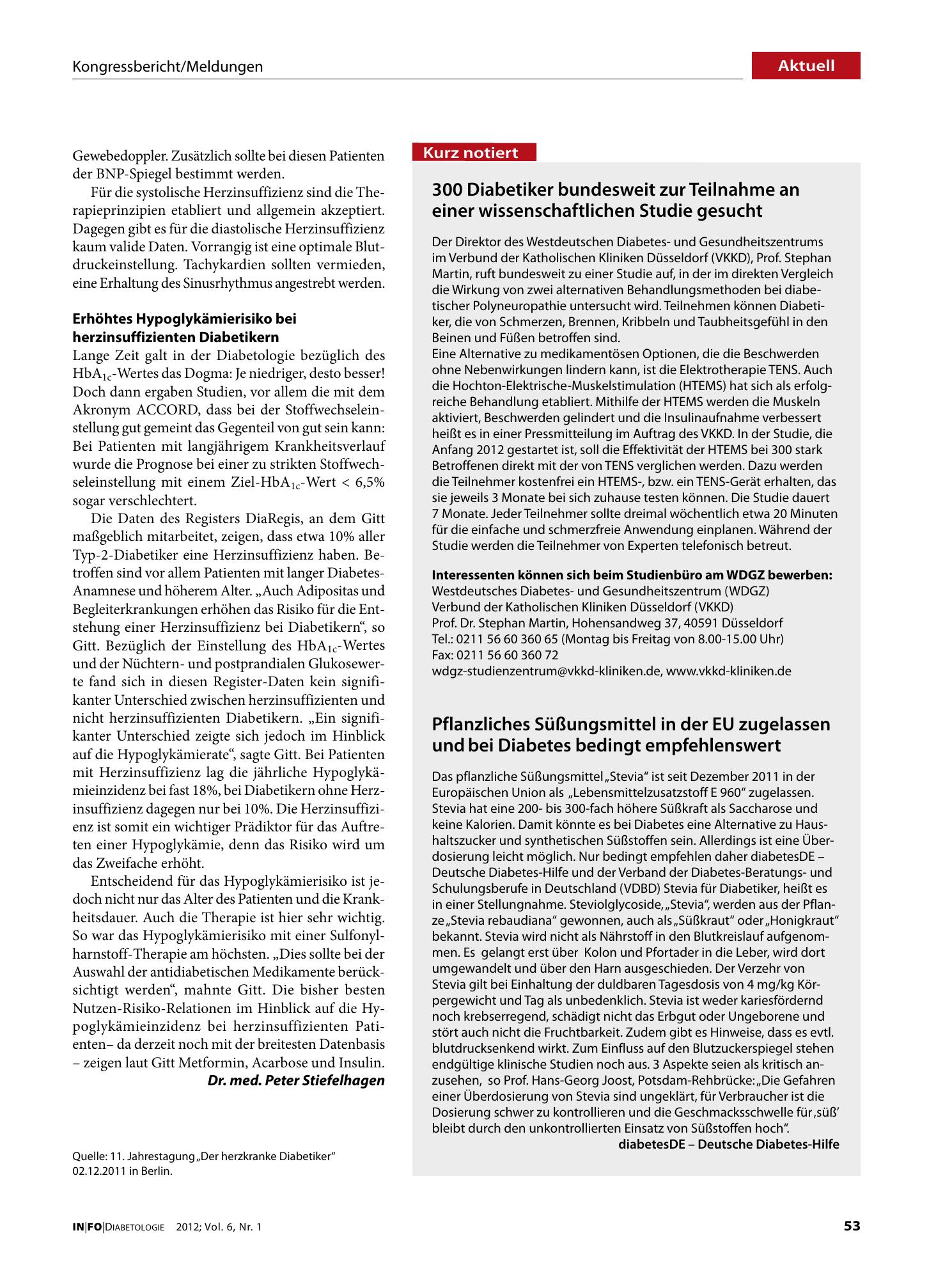 Vorschauseite 1: 300 Diabetiker bundesweit zur Teilnahme an einer wissenschaftlichen Studie gesucht