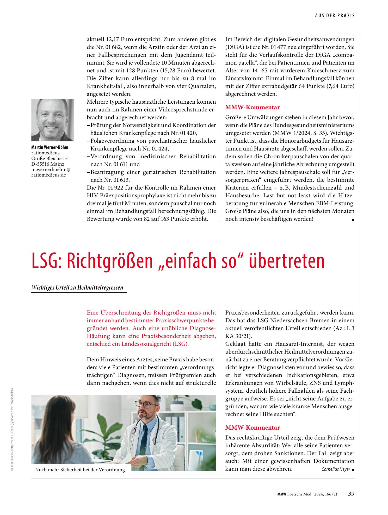 Vorschauseite 1: LSG: Richtgrößen „einfach so“ übertreten
