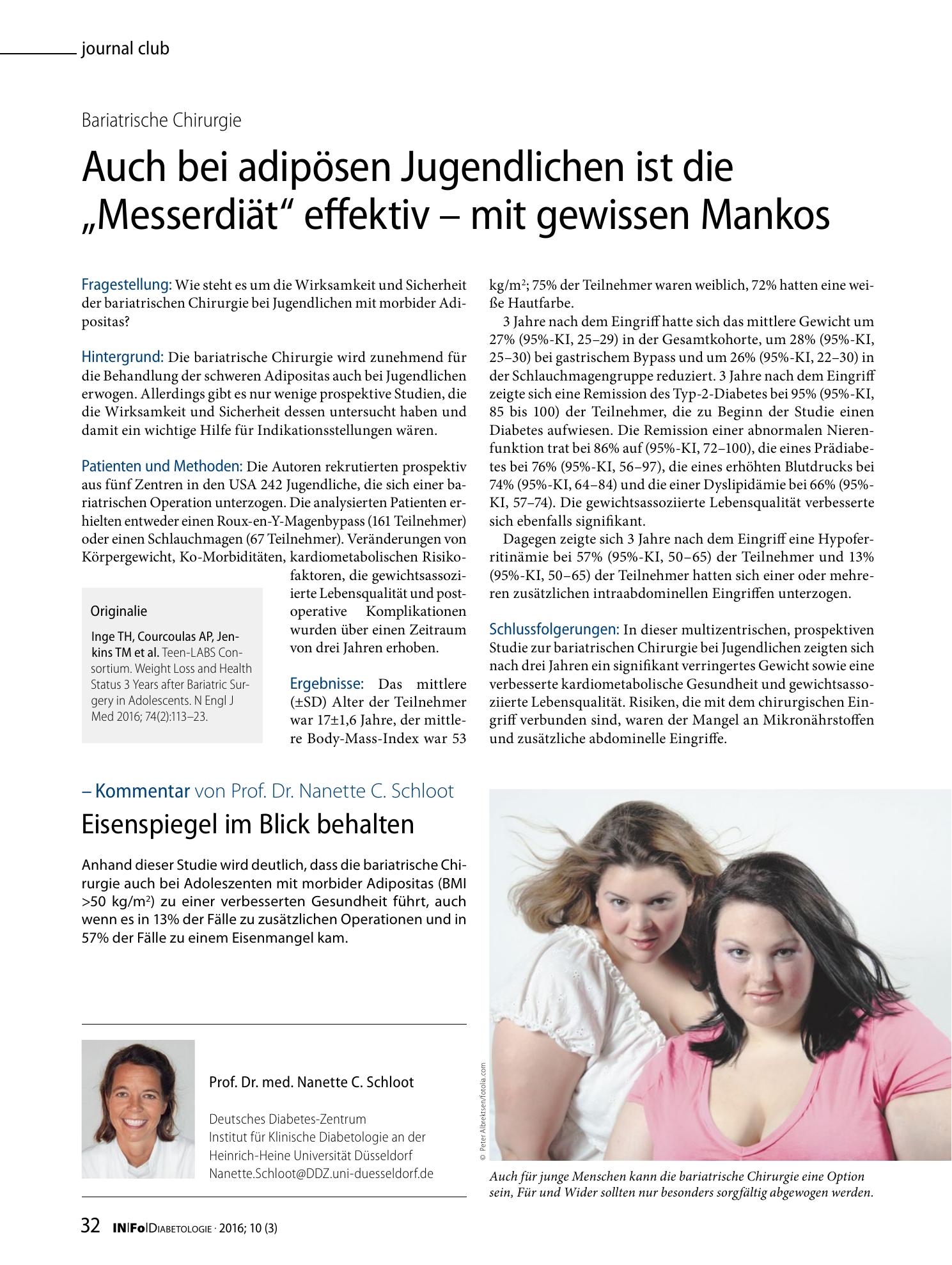 Vorschauseite 1: Auch bei adipösen Jugendlichen ist die „Messerdiät“ effektiv — mit gewissen Mankos