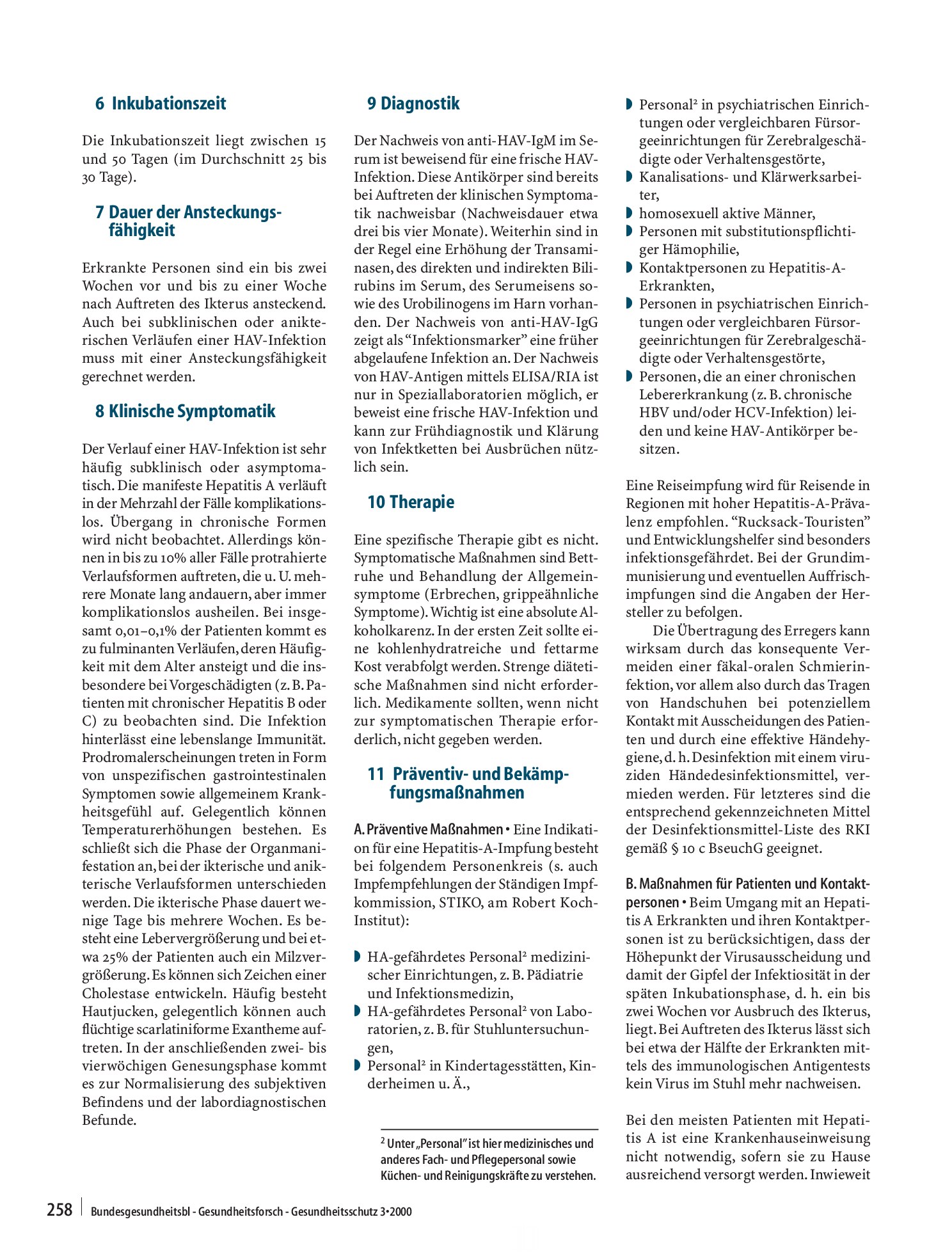Vorschauseite 2: Hepatitis A – Erkennung und Verhütung Merkblatt für Ärzte