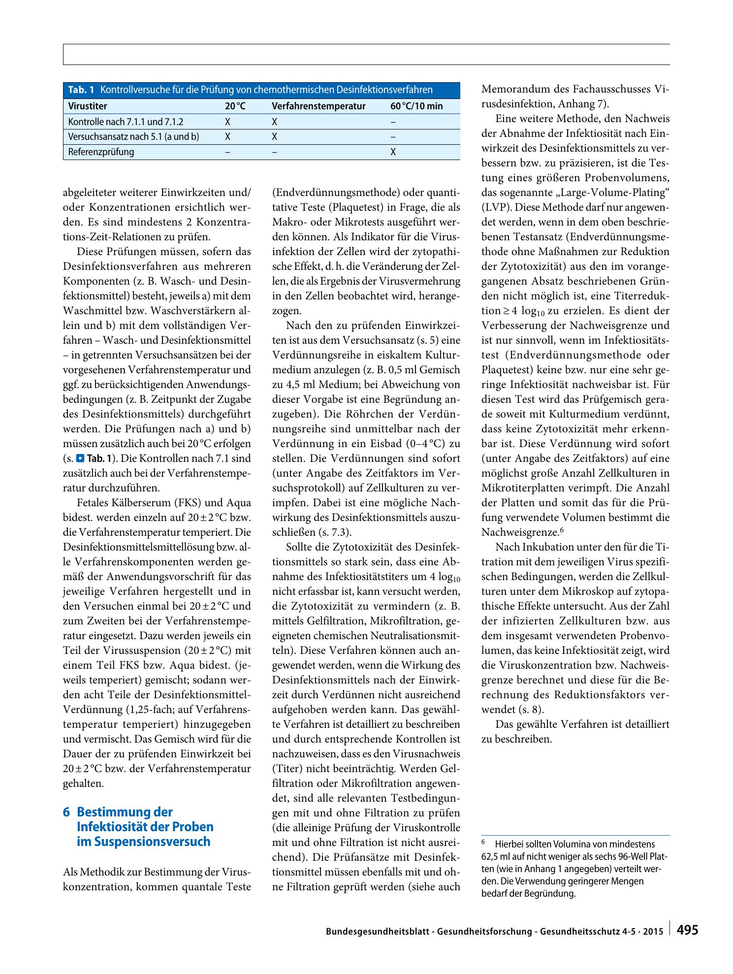 Vorschauseite 3: Leitlinie der Deutschen Vereinigung zur Bekämpfung der Viruskrankheiten (DVV) e. V. und des Robert Koch-Instituts (RKI) zur Prüfung von chemischen Desinfektionsmitteln auf Wirksam…
