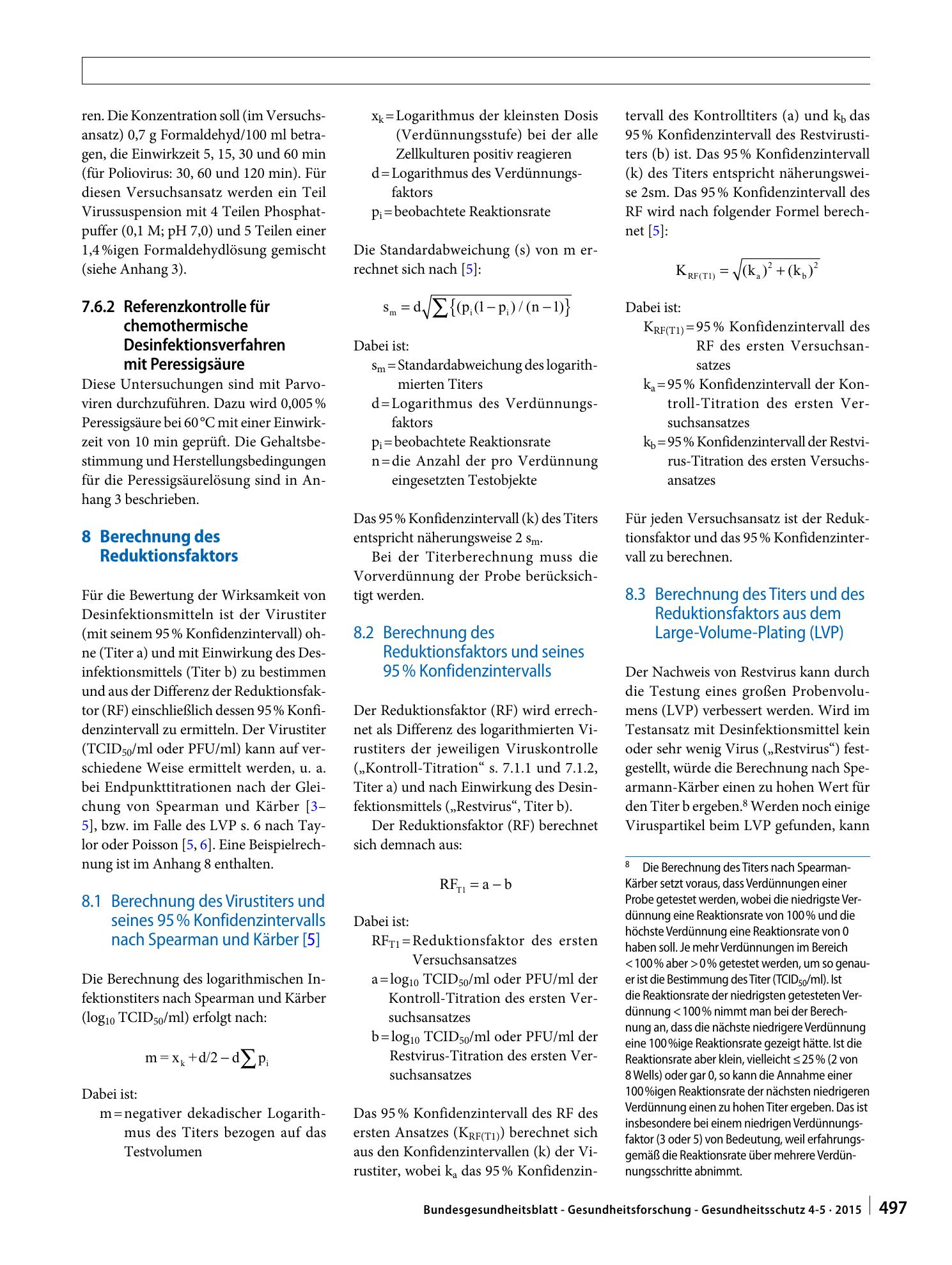 Vorschauseite 5: Leitlinie der Deutschen Vereinigung zur Bekämpfung der Viruskrankheiten (DVV) e. V. und des Robert Koch-Instituts (RKI) zur Prüfung von chemischen Desinfektionsmitteln auf Wirksam…