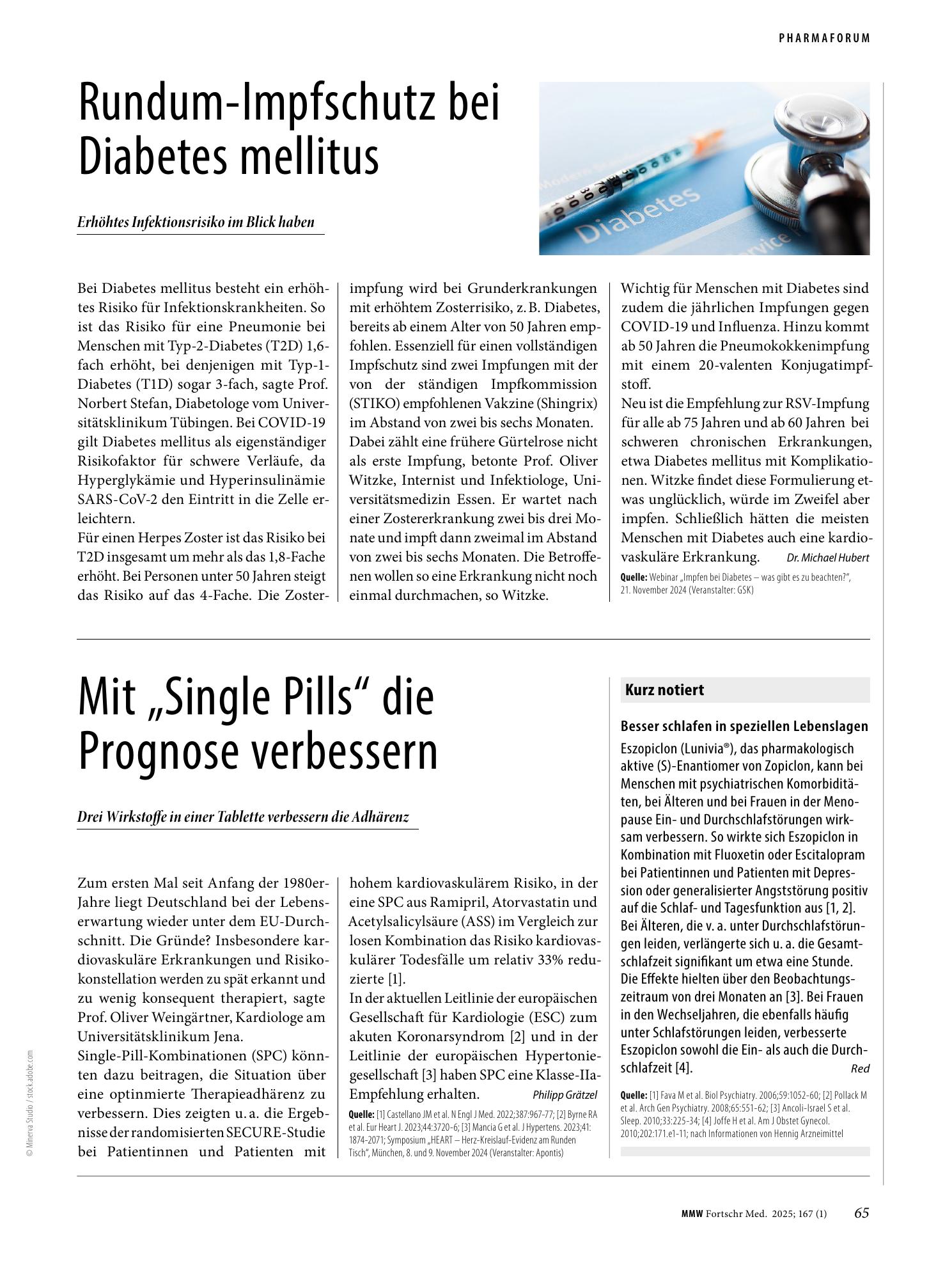Vorschauseite 1: Mit „Single Pills“ die Prognose verbessern