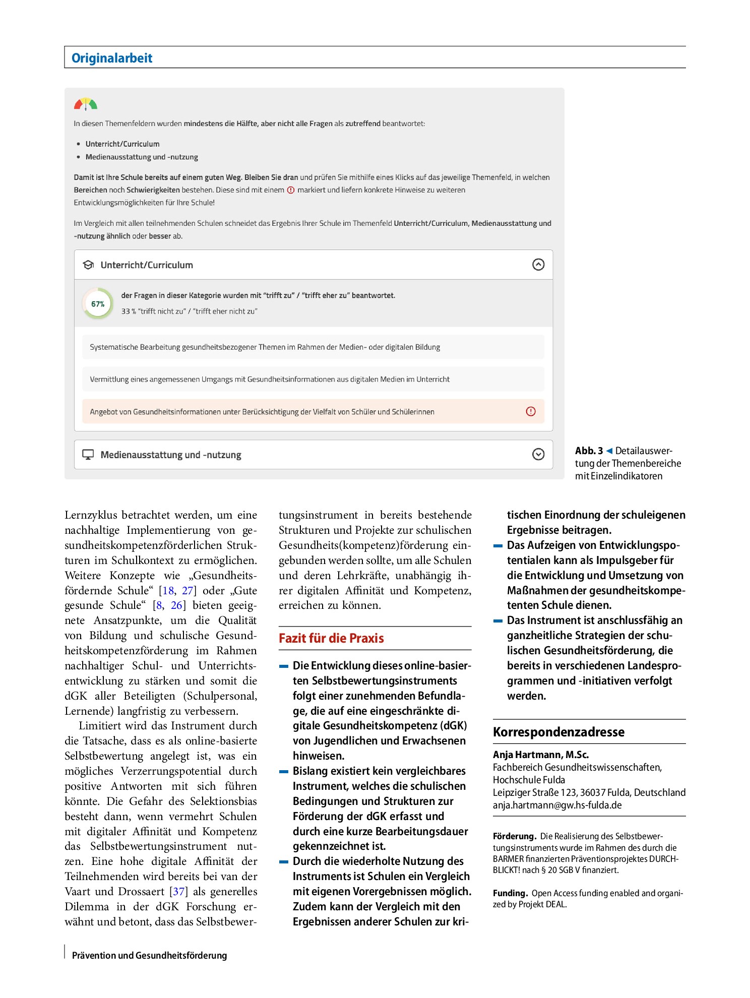 Vorschauseite 6: Digitale Gesundheitskompetenz an Schulen. Entwicklung eines Selbstbewertungsinstruments zur Erfassung organisationaler Bedingungen