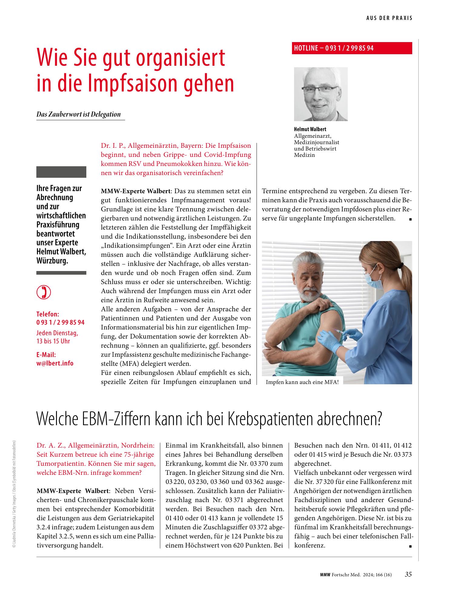 Vorschauseite 1: Welche EBM-Ziffern kann ich bei Krebspatienten abrechnen?