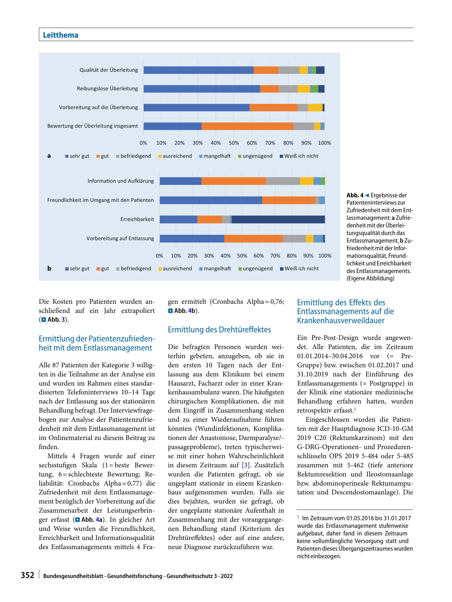 Vorschauseite 5: Einführung des Entlassmanagements an einer Universitätsklinik für Chirurgie: Explorative Analyse von Kosten, Verweildauer und Patientenzufriedenheit