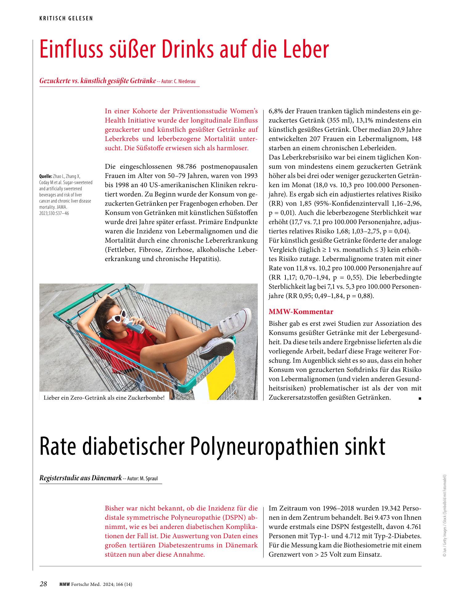 Vorschauseite 1: Einfluss süßer Drinks auf die Leber