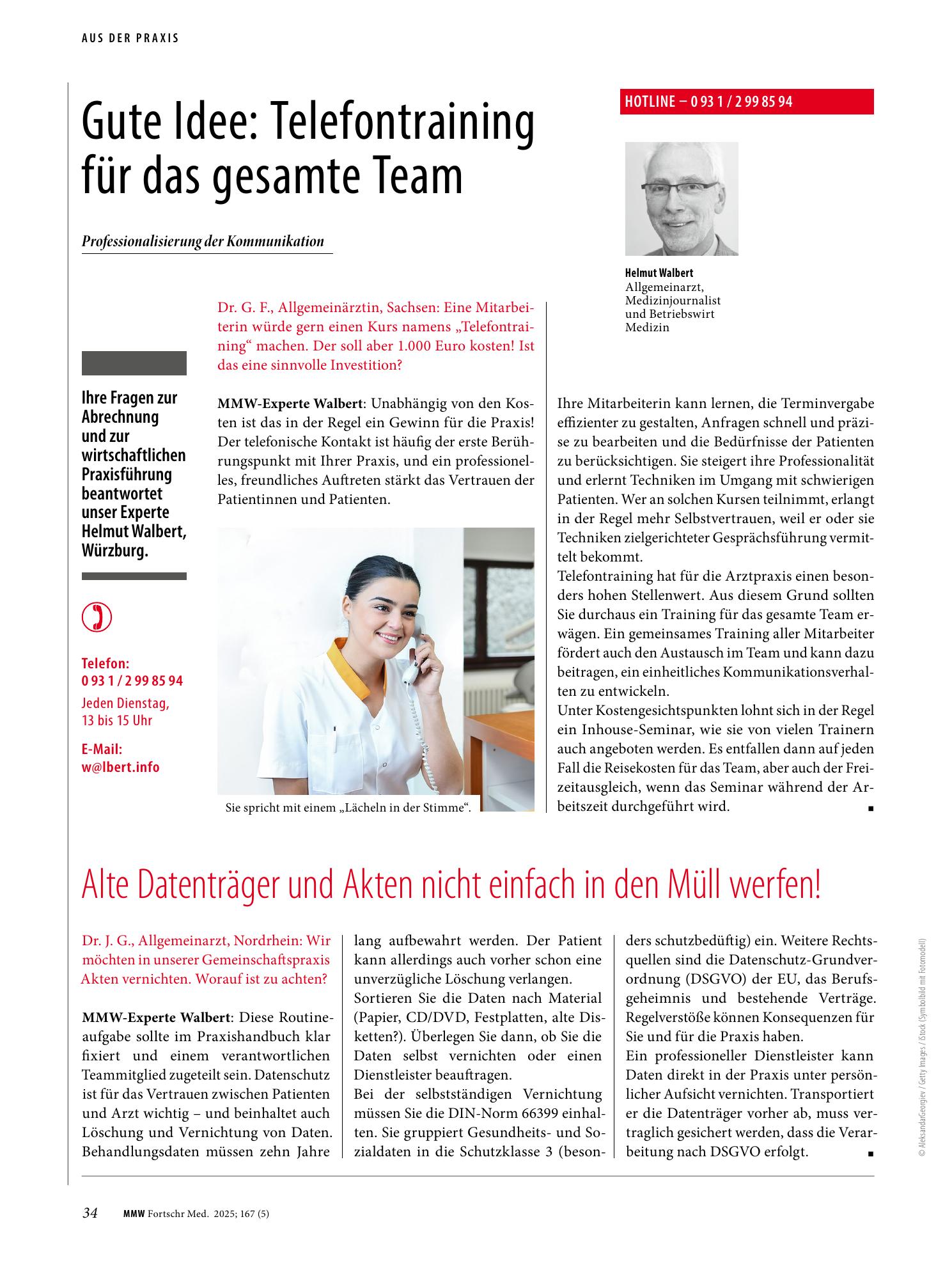 Vorschauseite 1: Alte Datenträger und Akten nicht einfach in den Müll werfen!