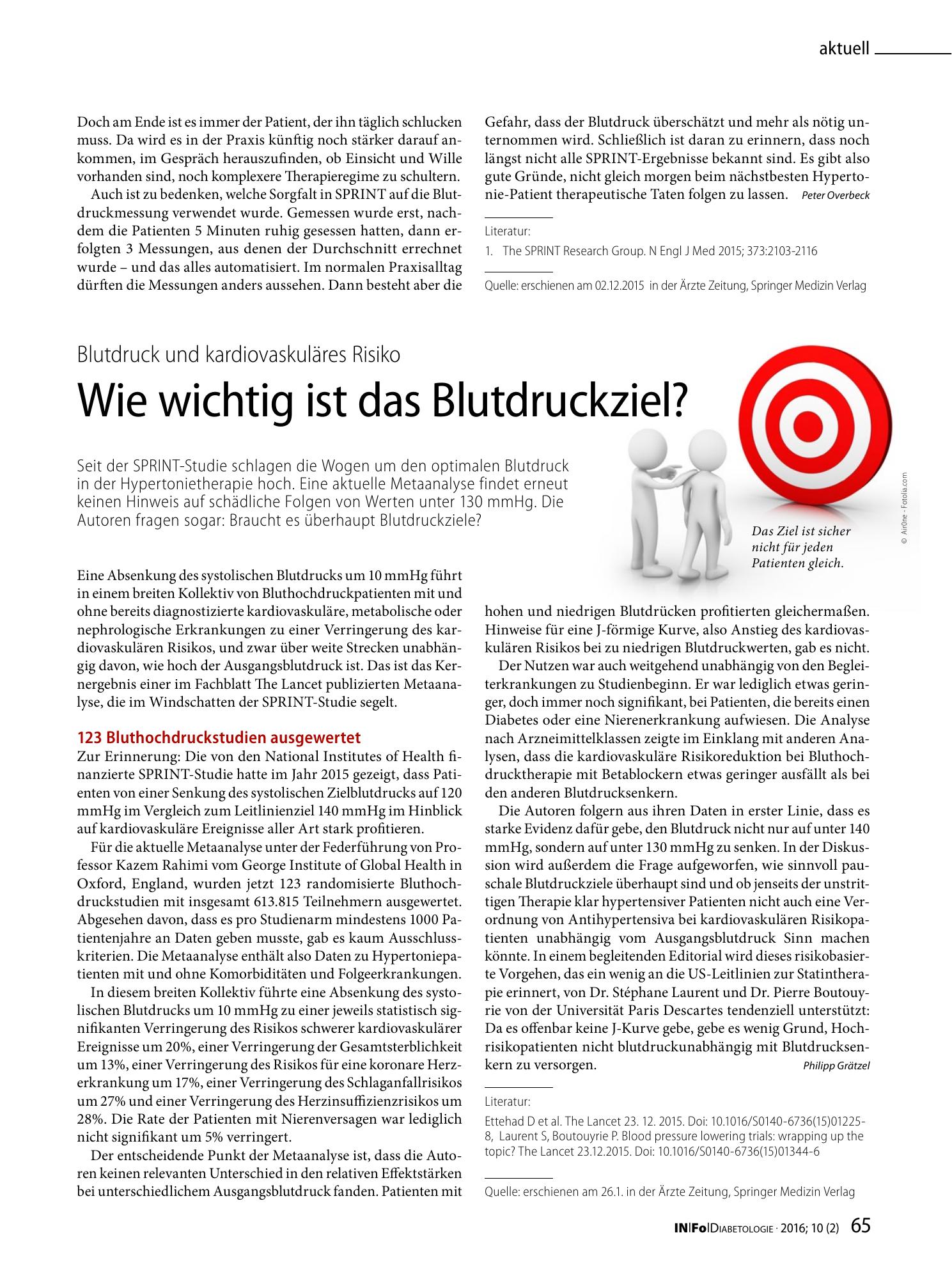 Vorschauseite 1: Wie wichtig ist das Blutdruckziel?