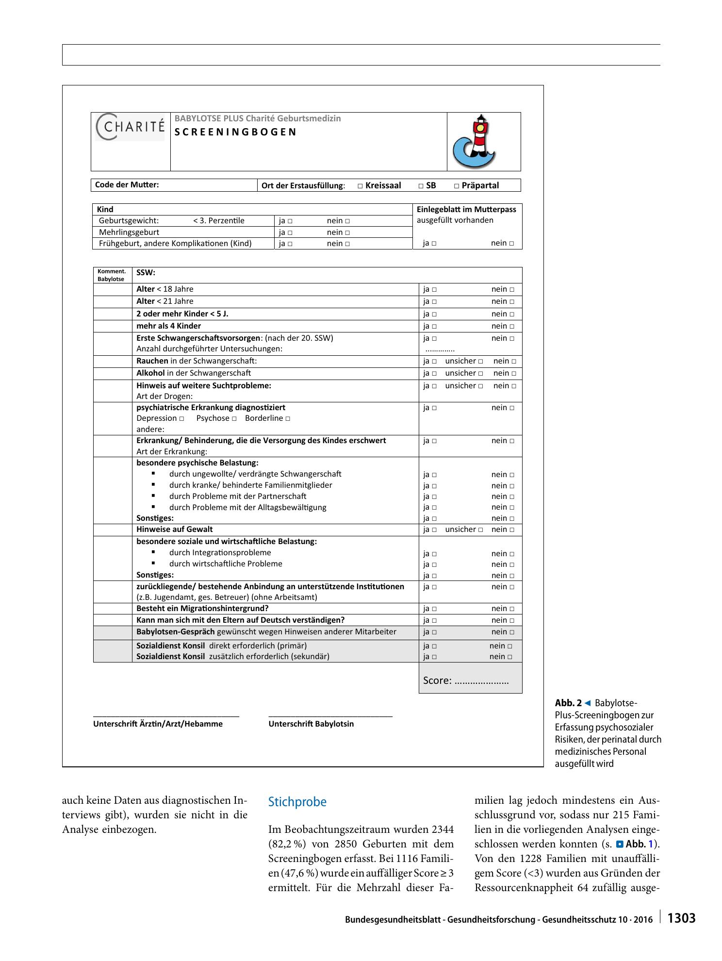 Vorschauseite 4: Evaluation des Babylotse-Plus-Screeningbogens
