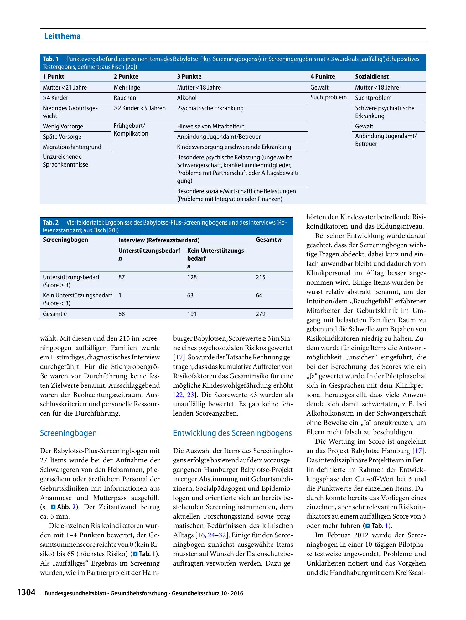 Vorschauseite 5: Evaluation des Babylotse-Plus-Screeningbogens