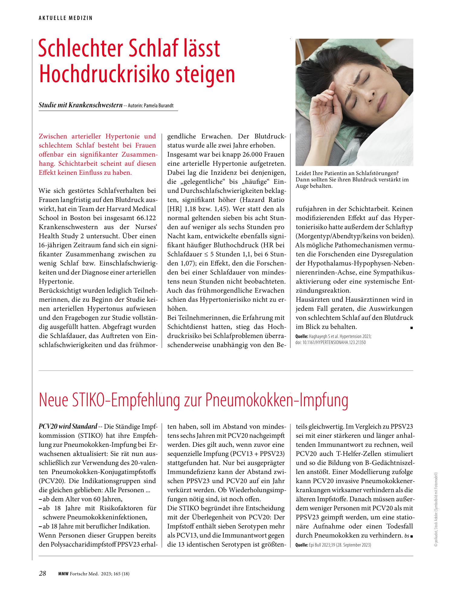 Vorschauseite 1: Schlechter Schlaf lässt Hochdruckrisiko steigen