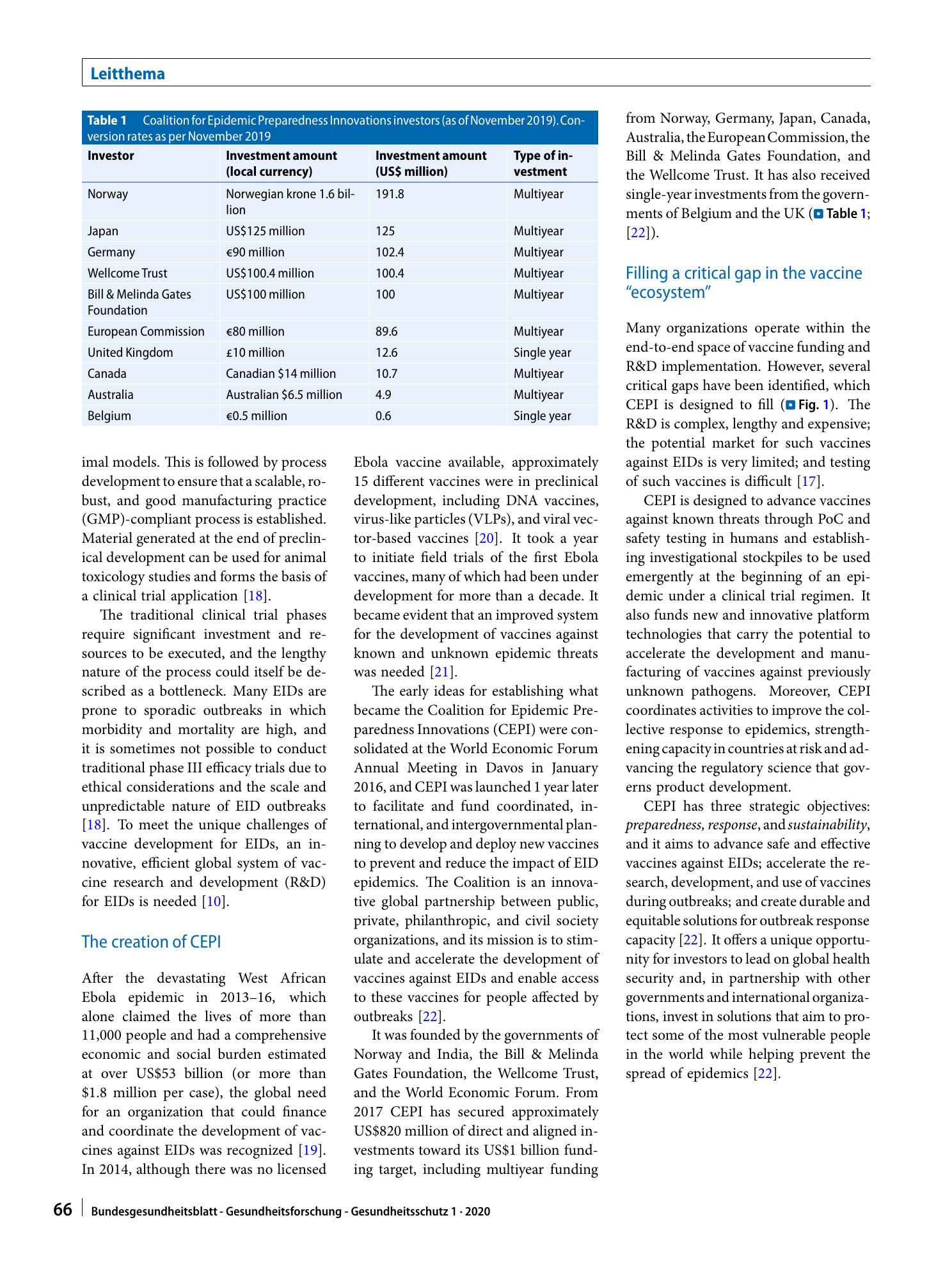 Vorschauseite 2: Developing vaccines against epidemic-prone emerging infectious diseases