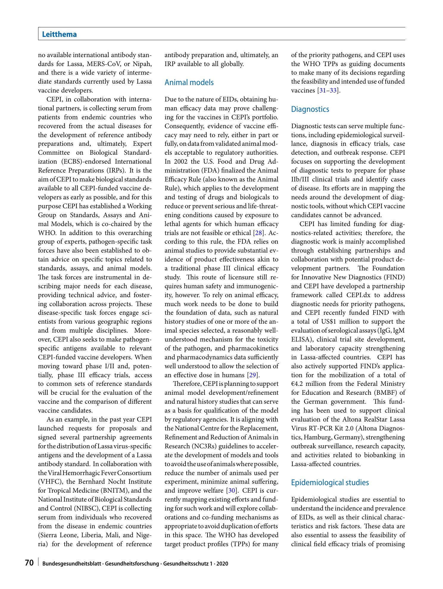 Vorschauseite 6: Developing vaccines against epidemic-prone emerging infectious diseases