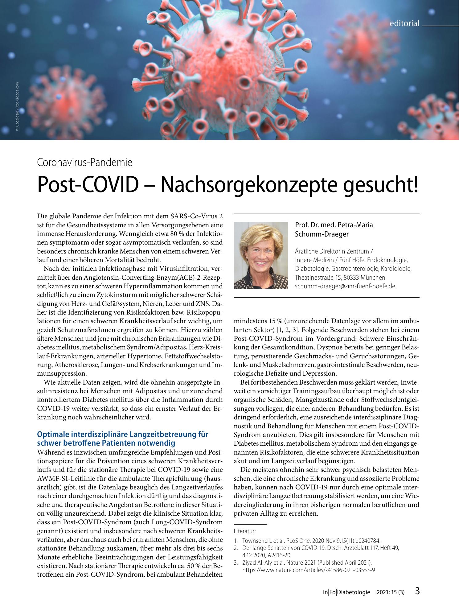 Vorschauseite 1: Post-COVID - Nachsorgekonzepte gesucht!