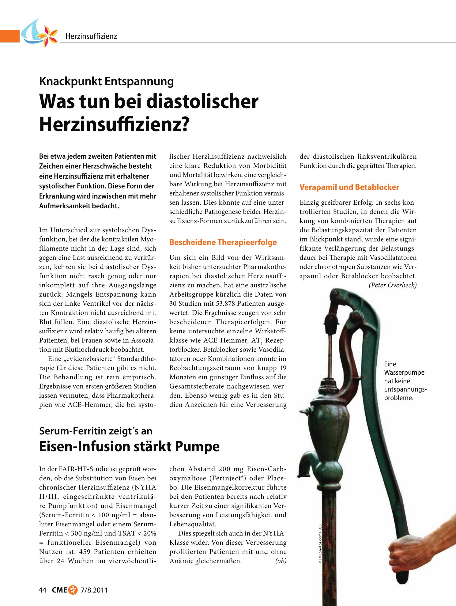 Vorschauseite 1: Eisen-Infusion stärkt Pumpe