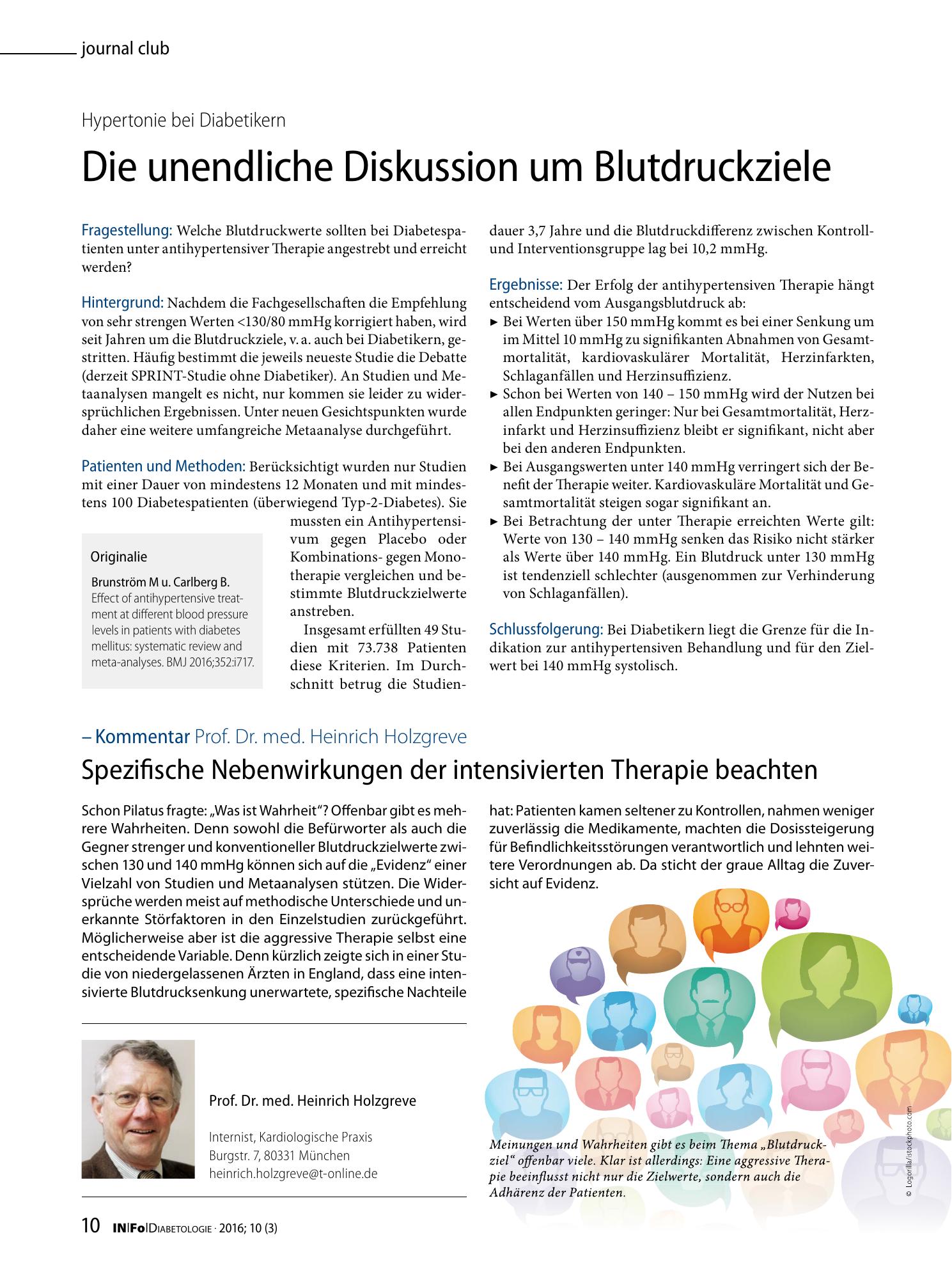 Vorschauseite 1: Die unendliche Diskussion um Blutdruckziele