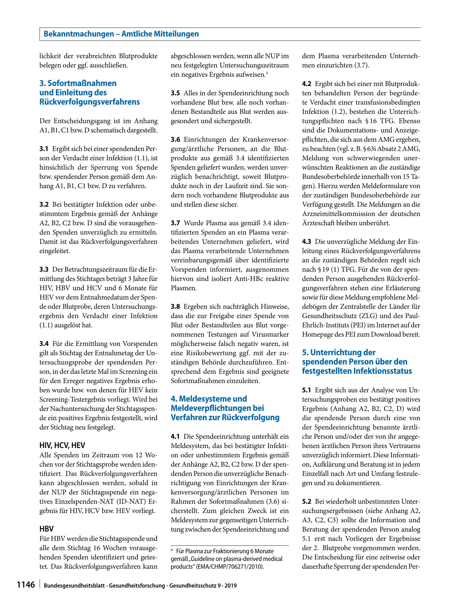 Vorschauseite 3: Verfahren zur Rückverfolgung (Look Back) (gemäß § 19 Transfusionsgesetz)