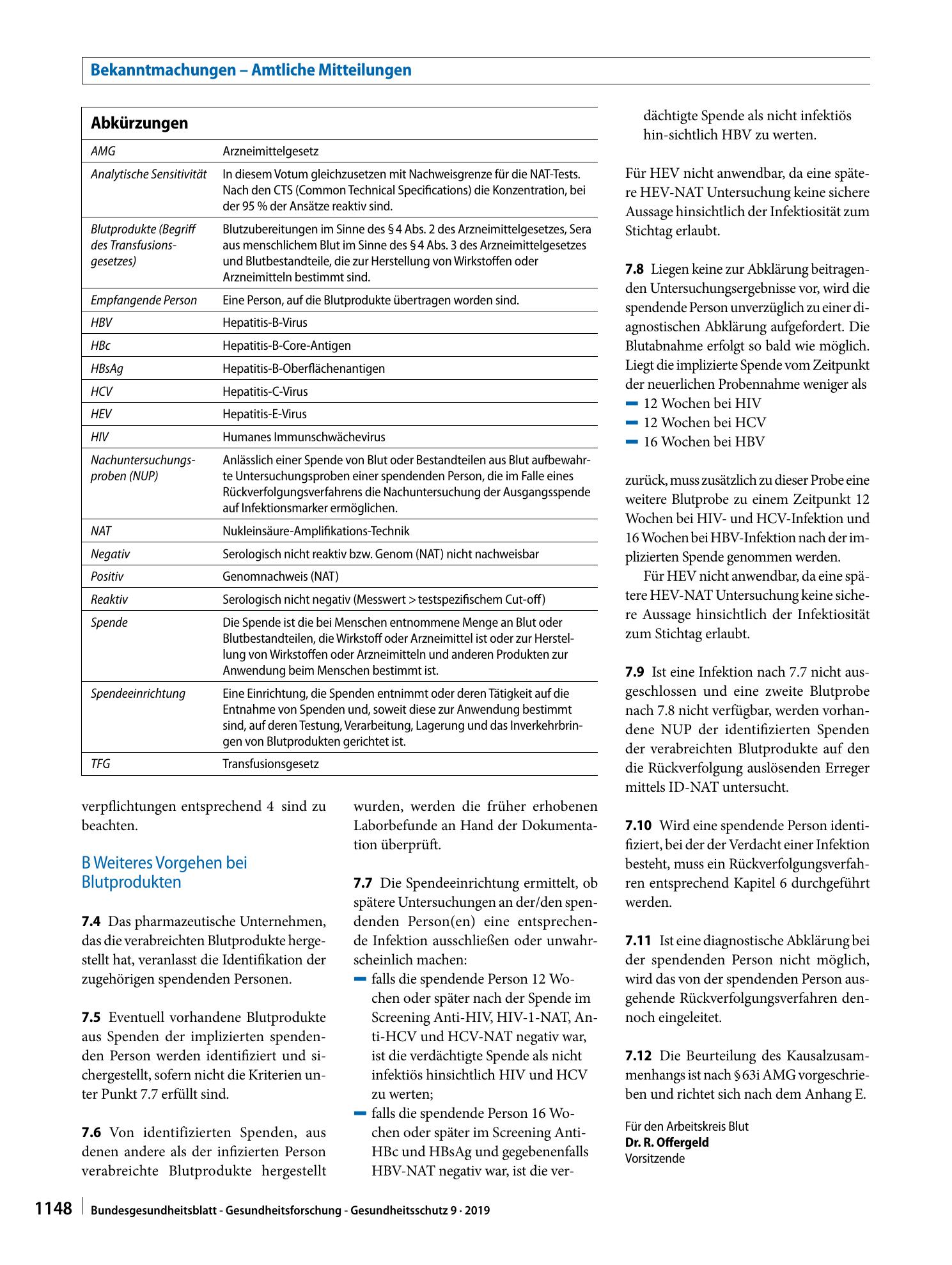Vorschauseite 5: Verfahren zur Rückverfolgung (Look Back) (gemäß § 19 Transfusionsgesetz)