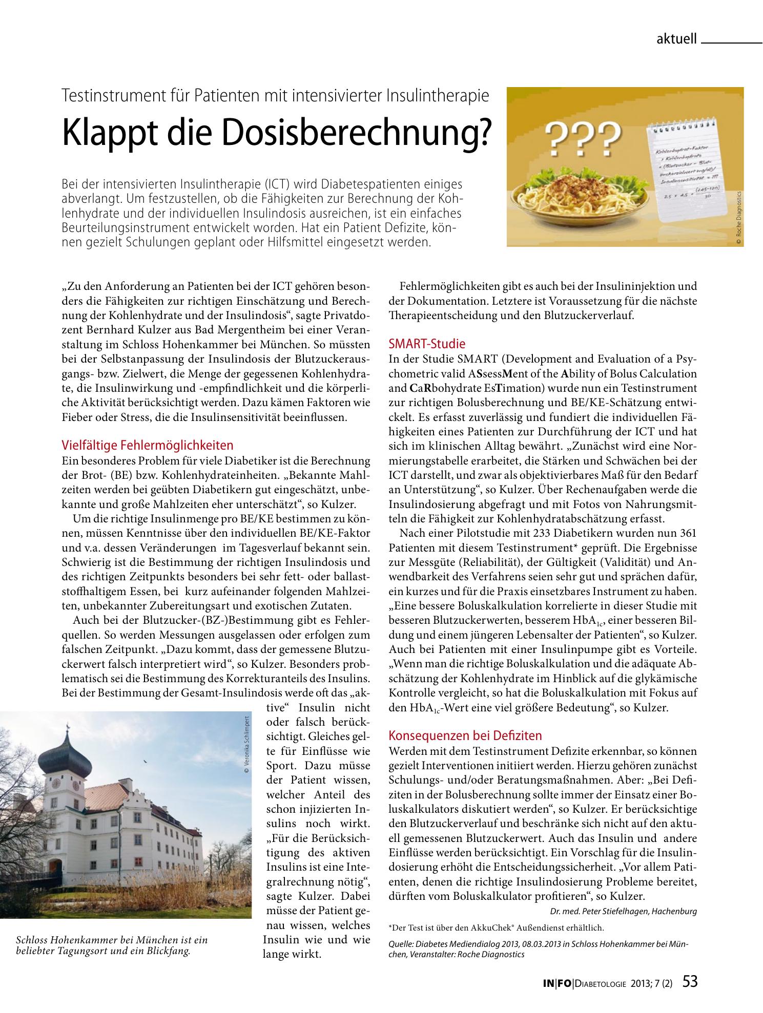 Vorschauseite 1: Klappt die Dosisberechnung?