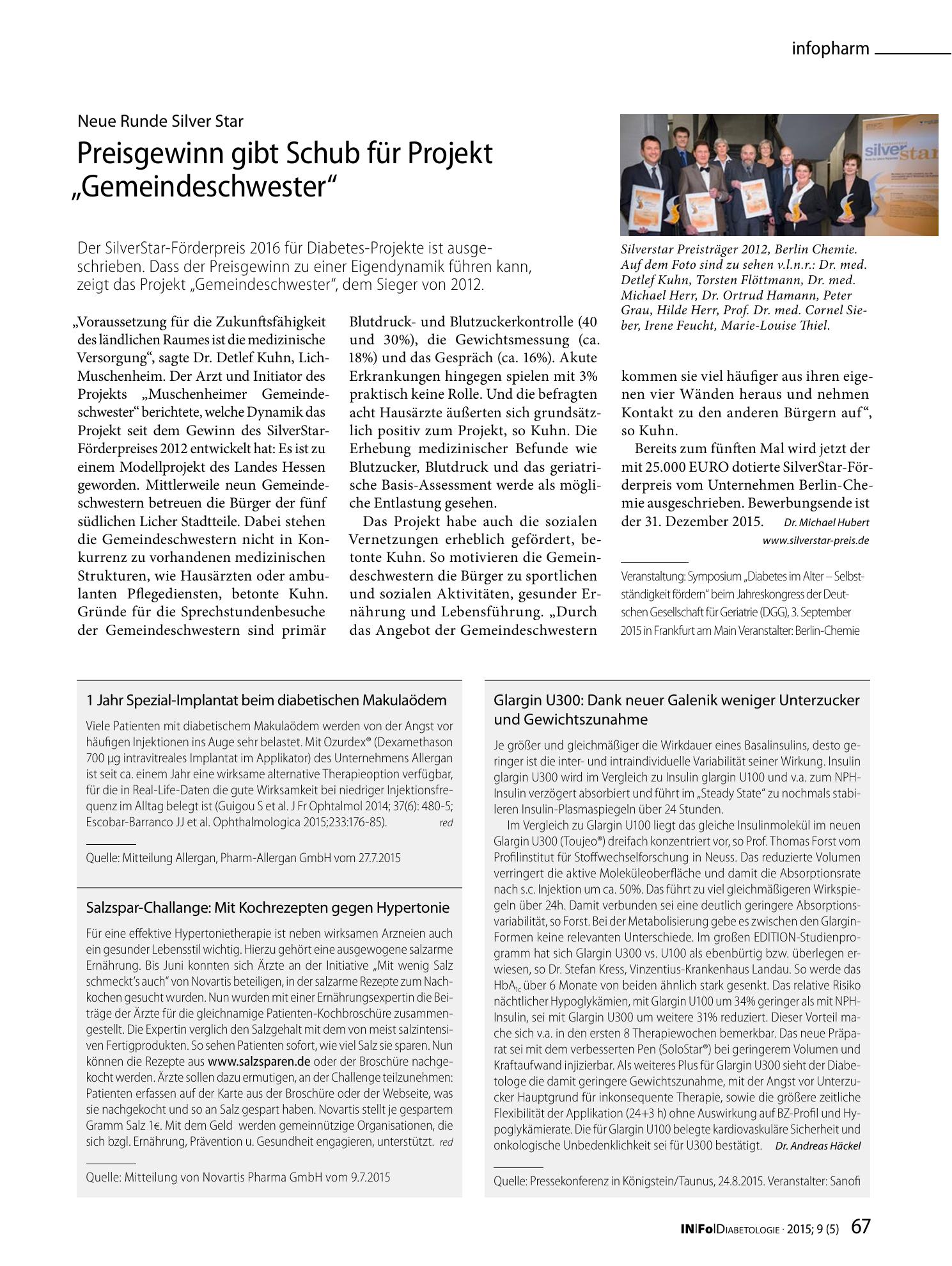Vorschauseite 1: 1 Jahr Spezial-Implantat beim diabetischen Makulaödem