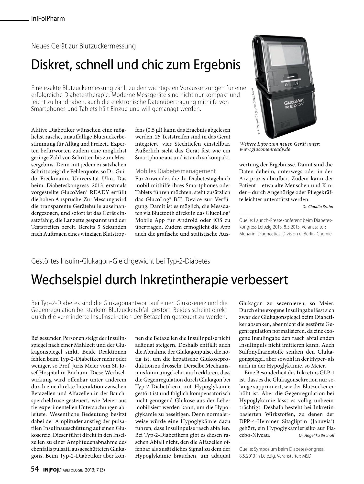 Vorschauseite 1: Wechselspiel durch Inkretintherapie verbessert